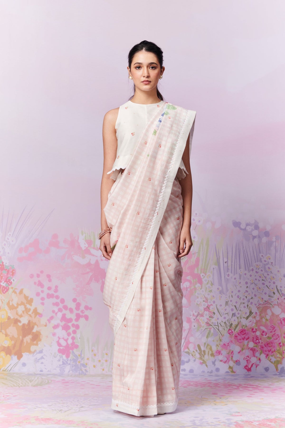 Blush Blossom Saree