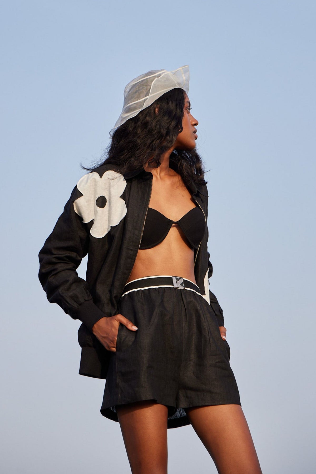 Black Linen Shorts