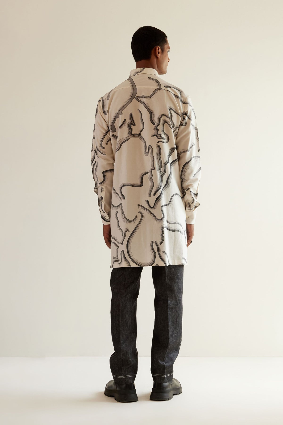 Desert Print Trench Kurta