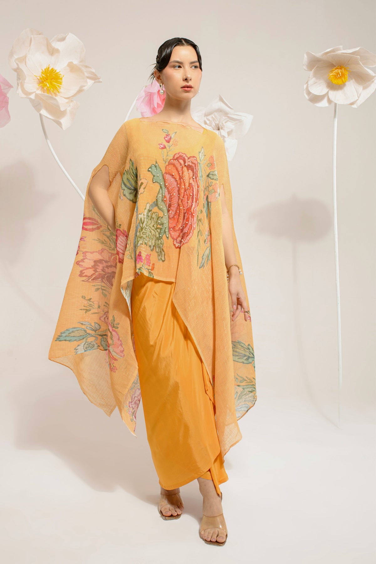 Yellow Hp Kaftan And Dhoti