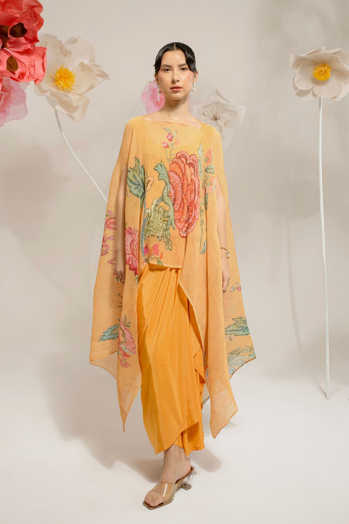 Yellow Hp Kaftan And Dhoti