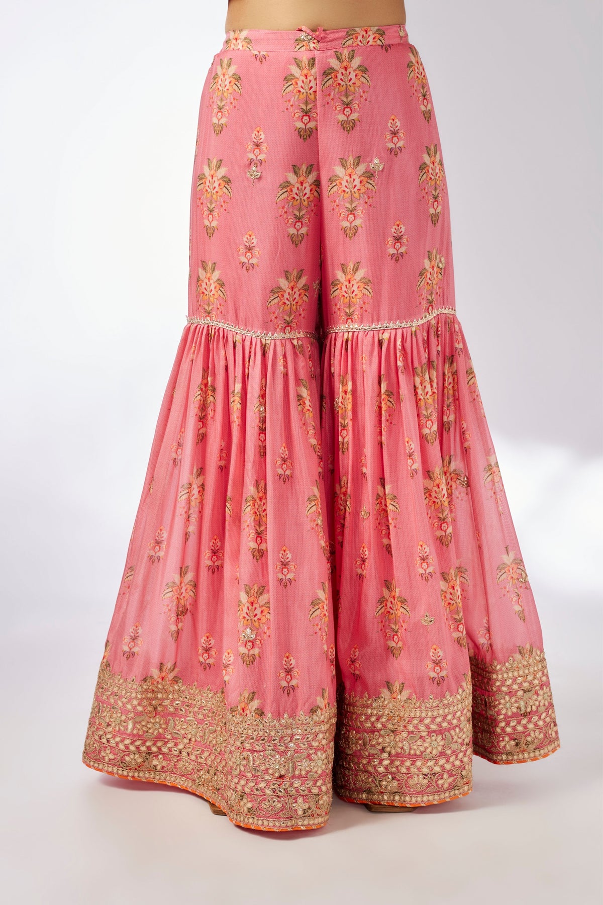 Pink Dhriti Sleeveless Sharara Set