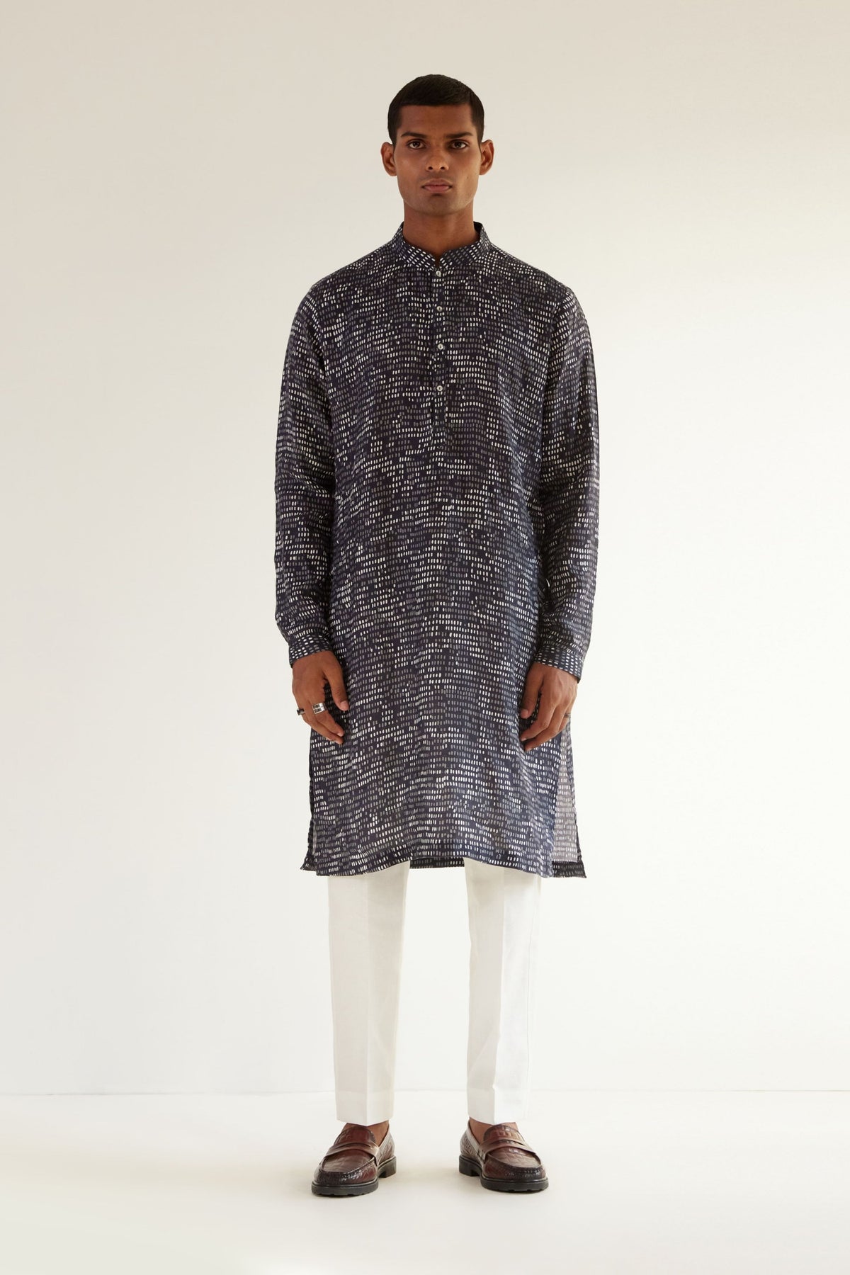 Upscale Camo Block Linen Kurta