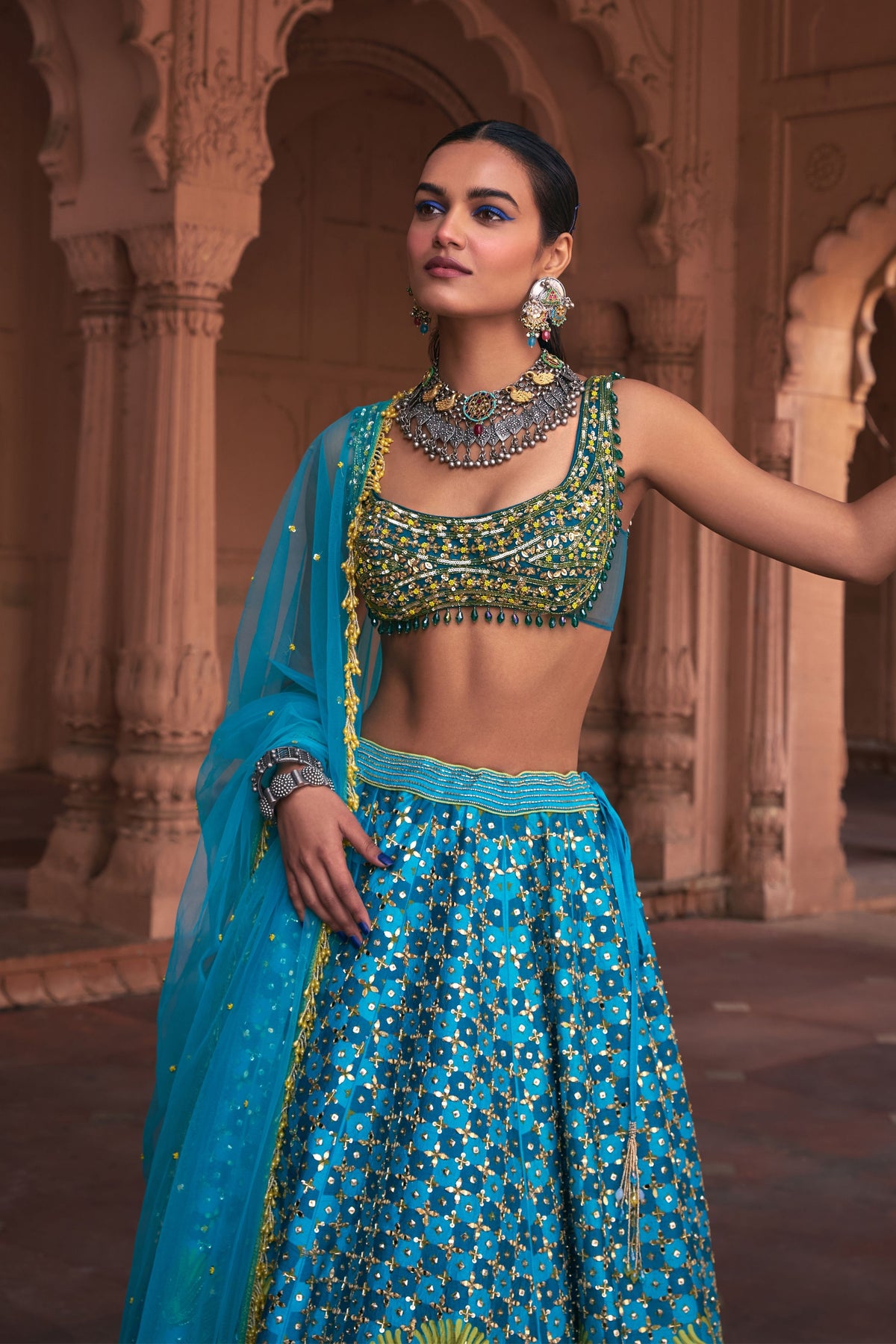 Torquise Lehenga Set