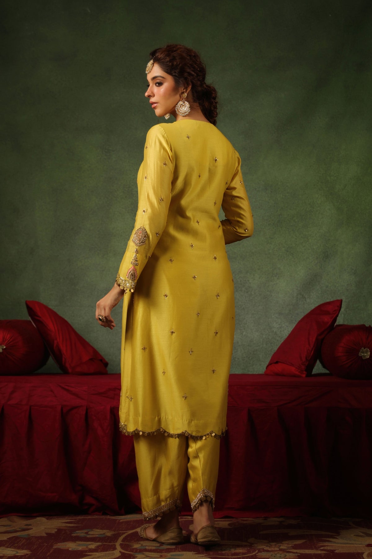 Yellow Ambi Buta Kurta Set