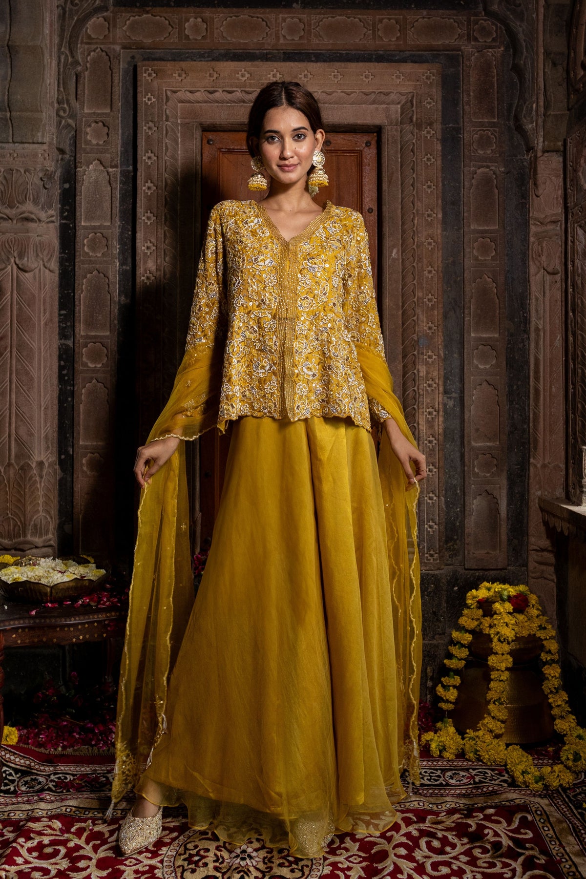 Yellow Sharara Set