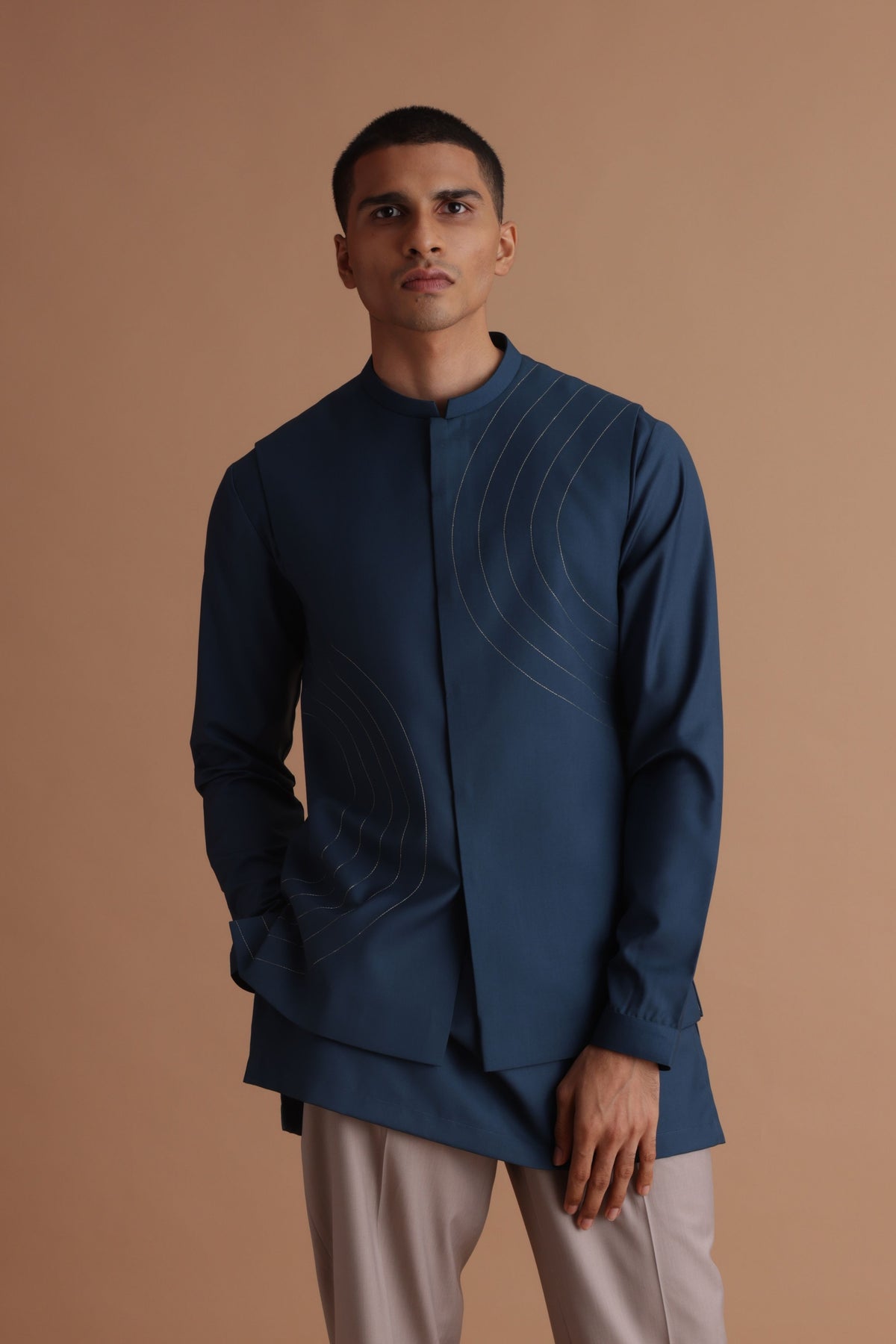 Teal Bandi Kurta Set