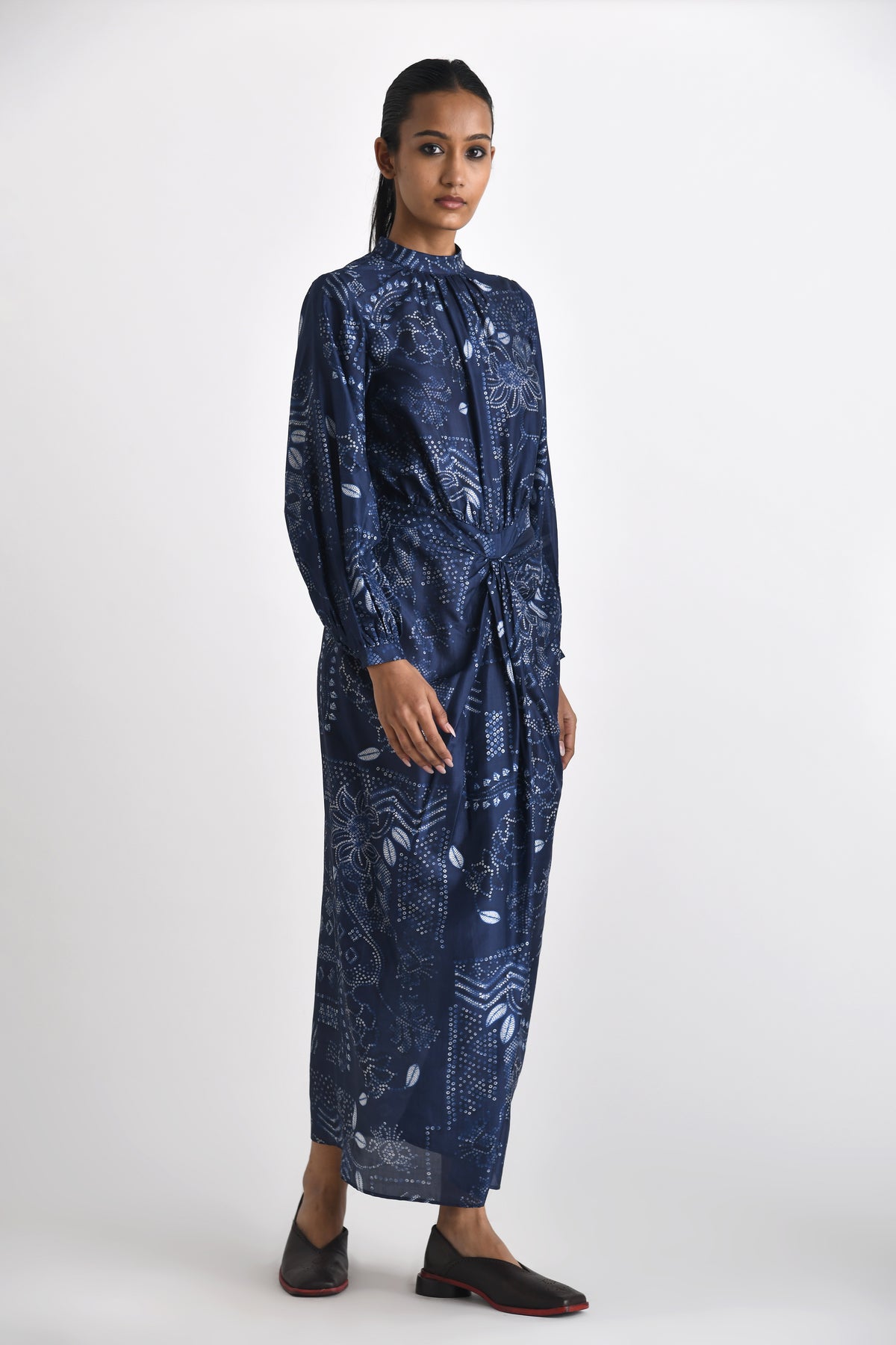 Navy Chionato Printed Dress