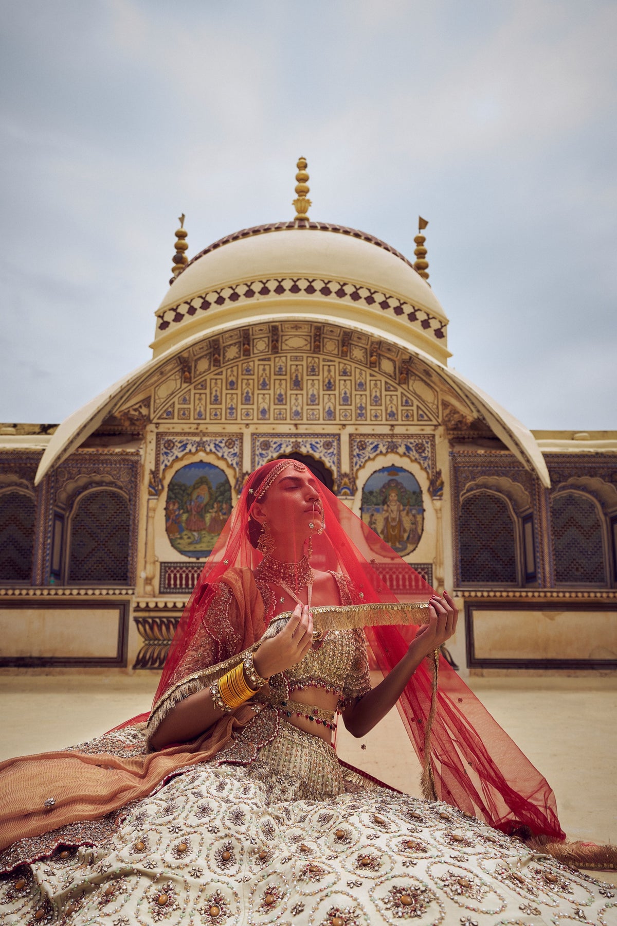 Gold Embroidered Lehenga Choli Set