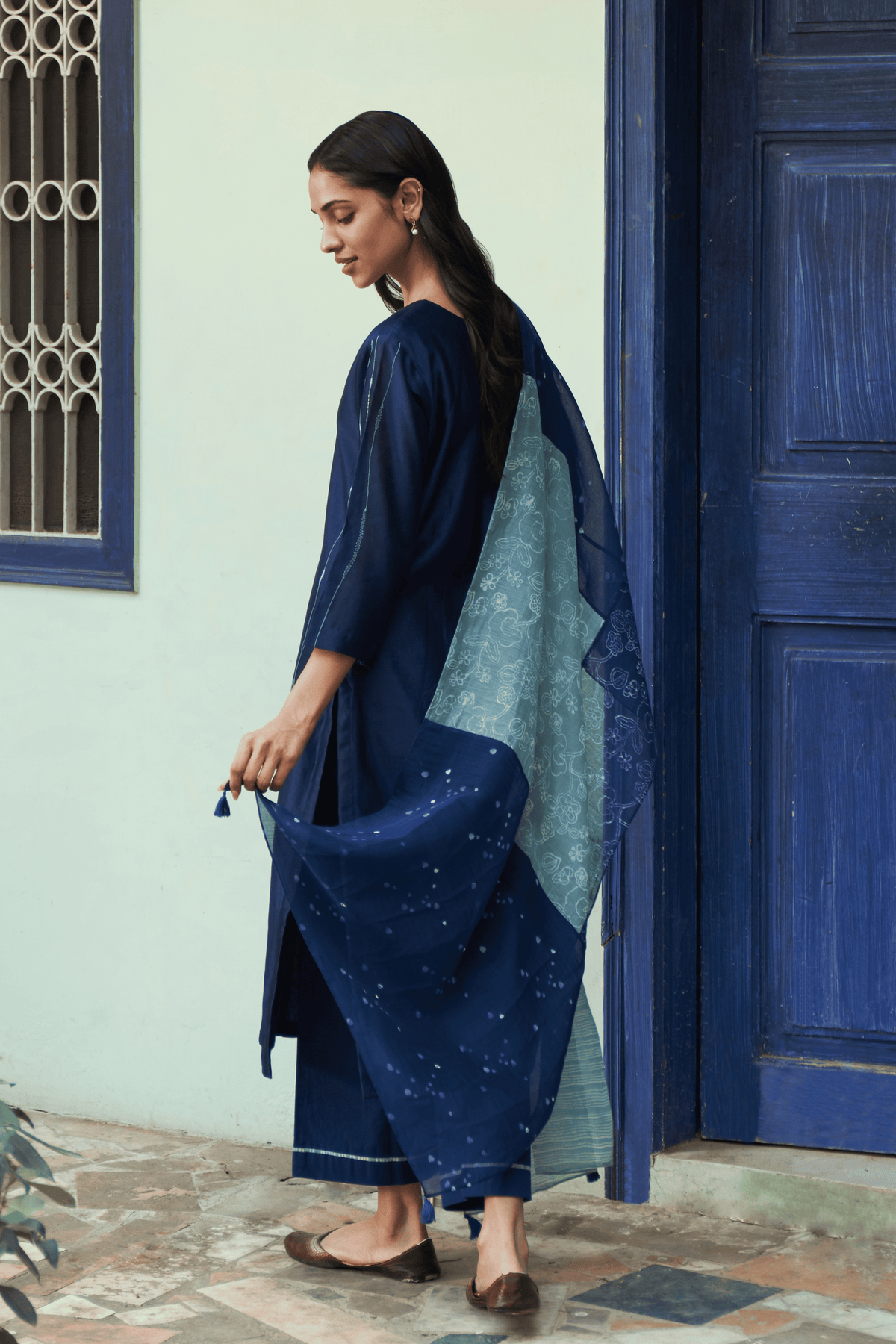 Indigo Printed Kurta Set