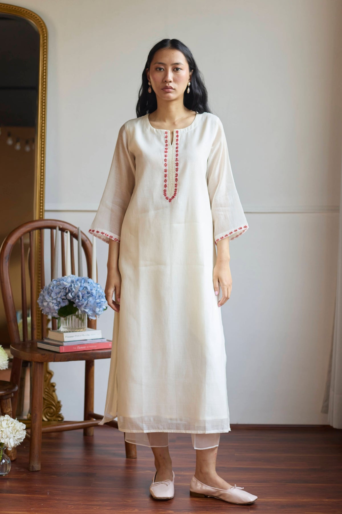 Ivory Lime Tulip Kurta Set