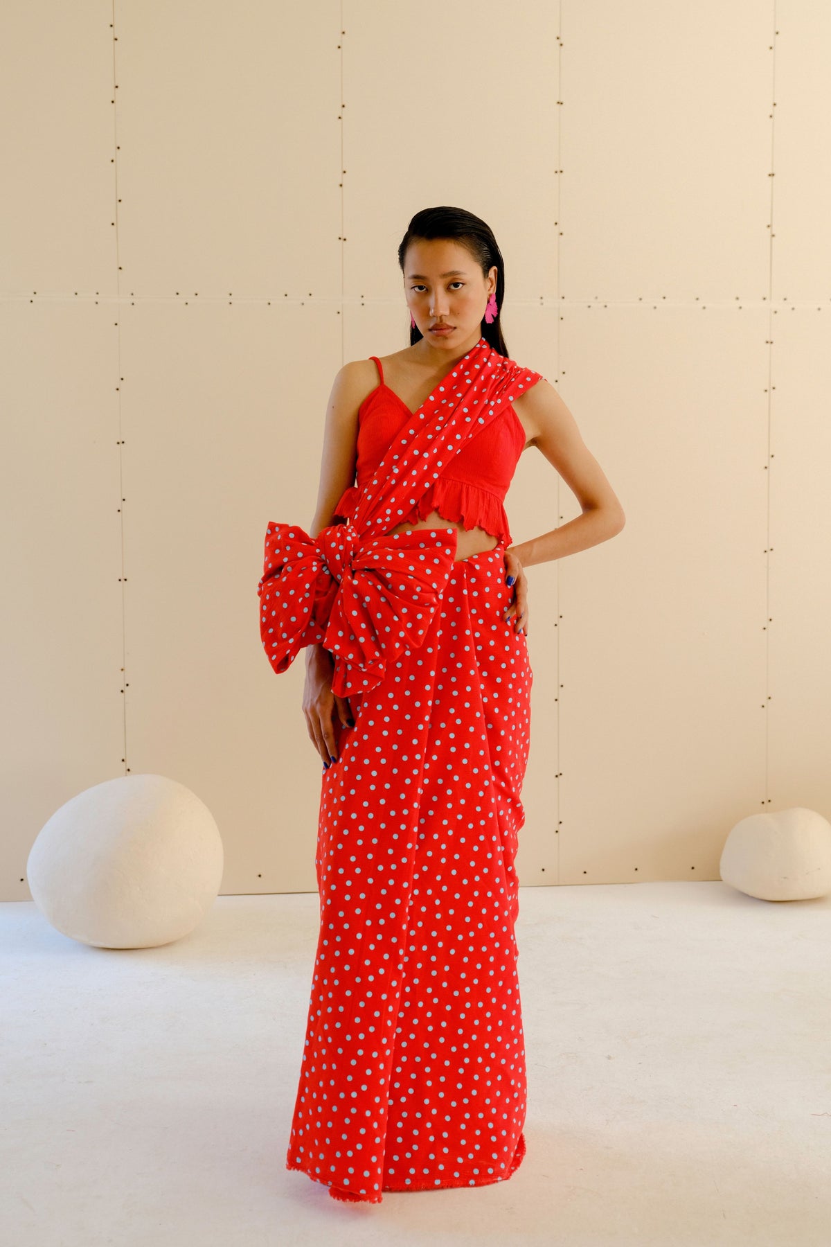 Lola Saree in Poppy Red