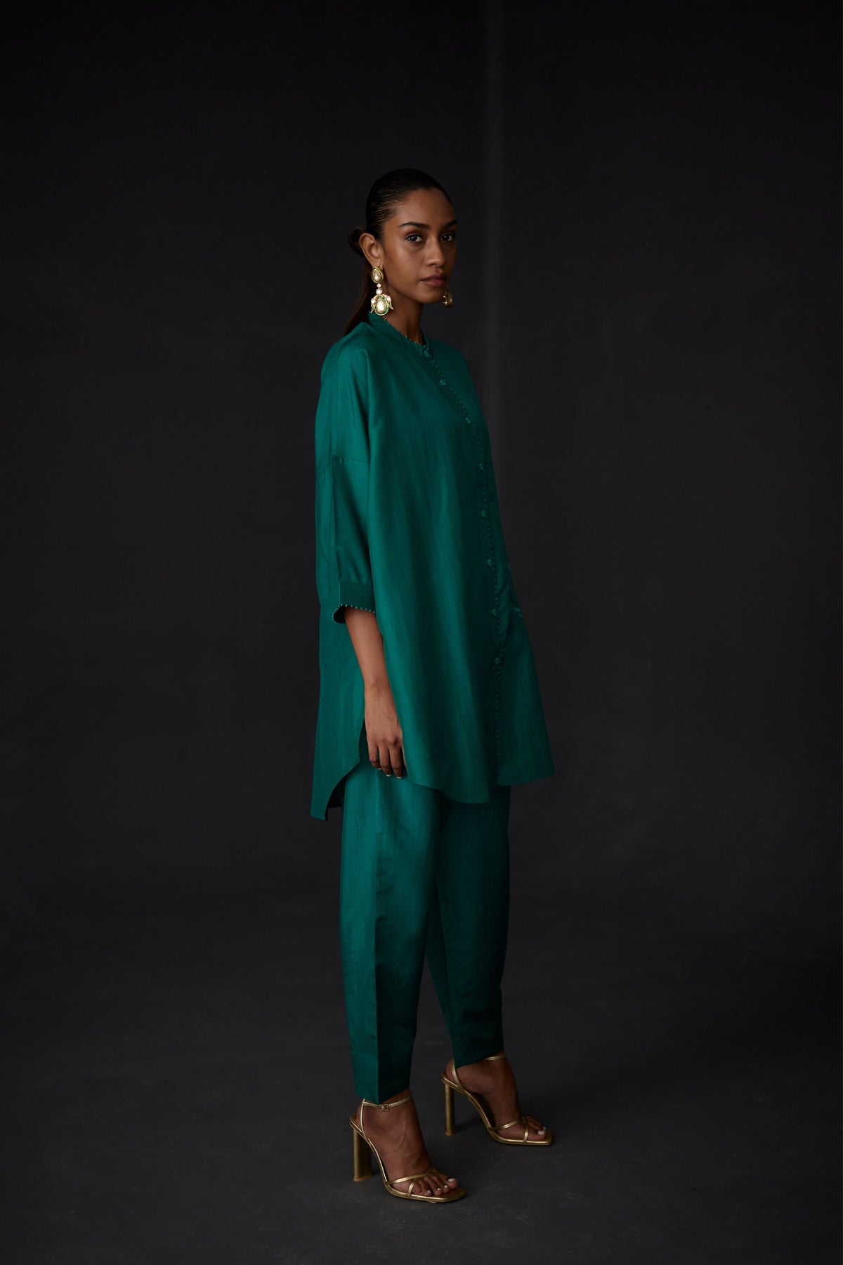 Green Short Tunic Set