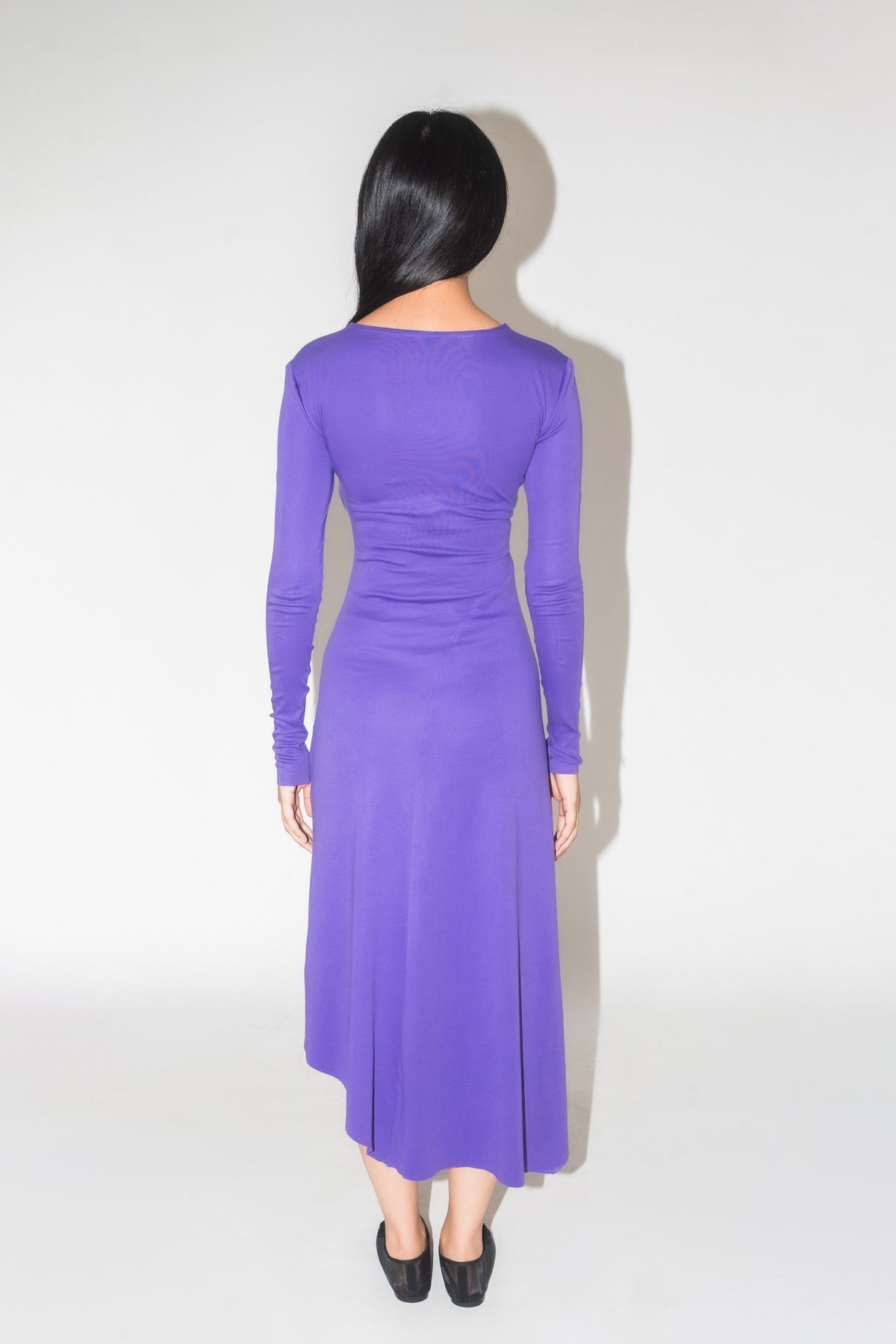 Iris Draped Purple Dress