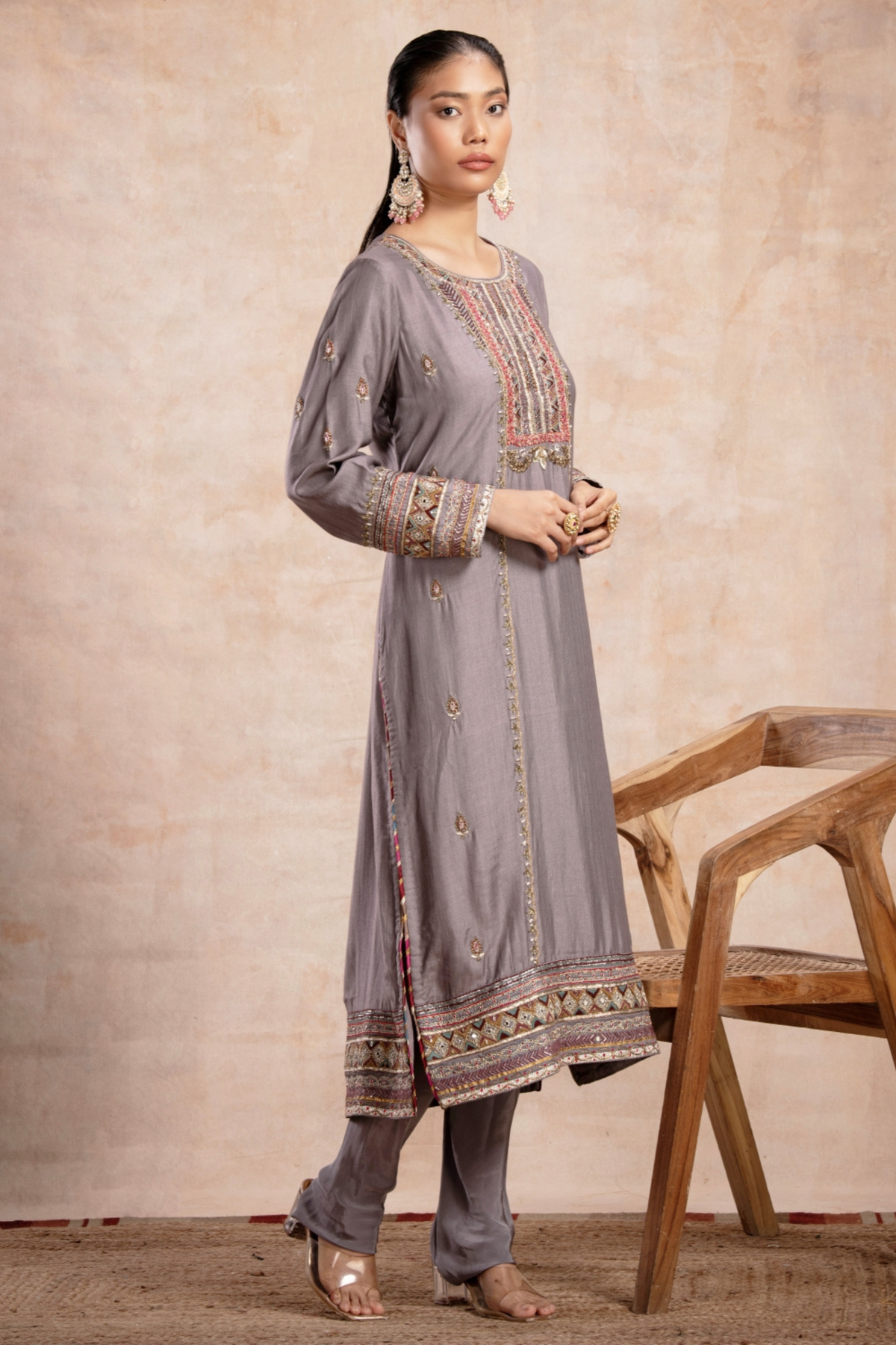 Rabia Straight Suit Set Saleti