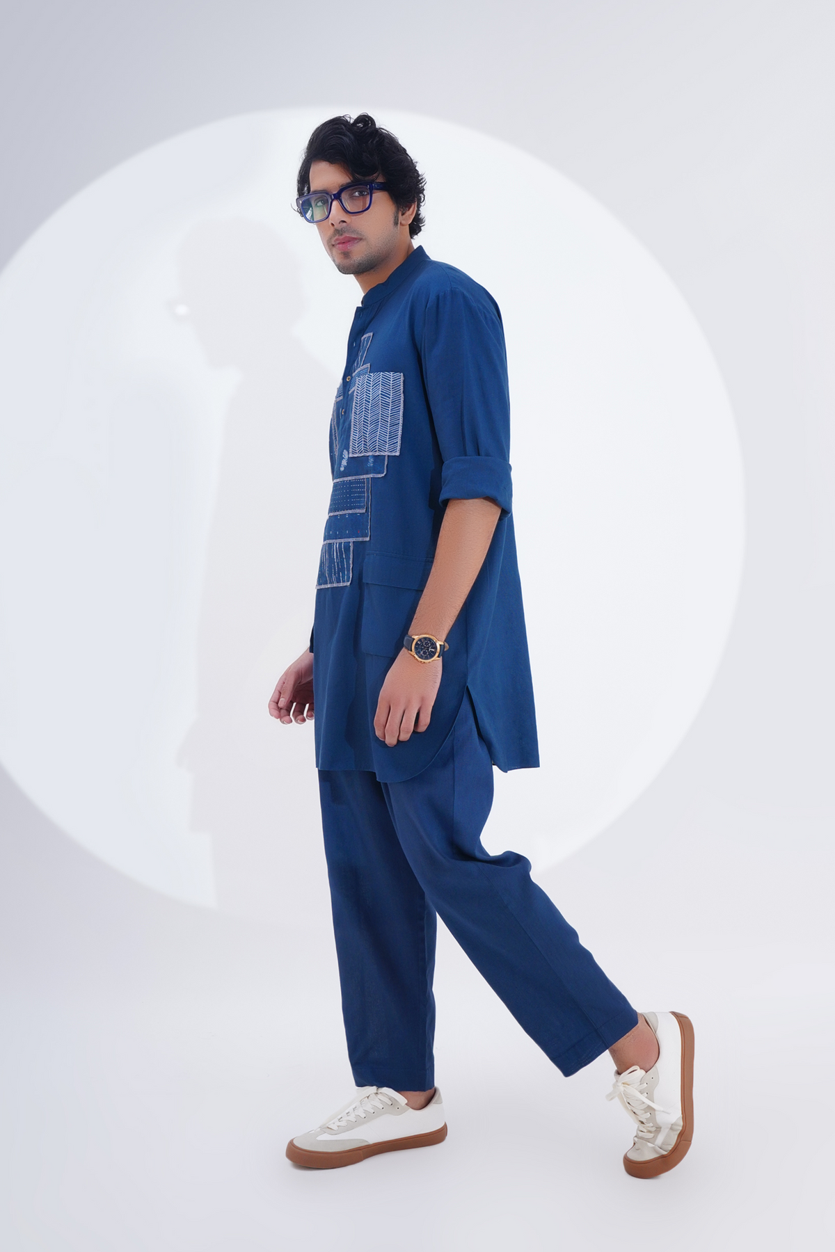 Indigo Pojagi Patch Work Kurta Set