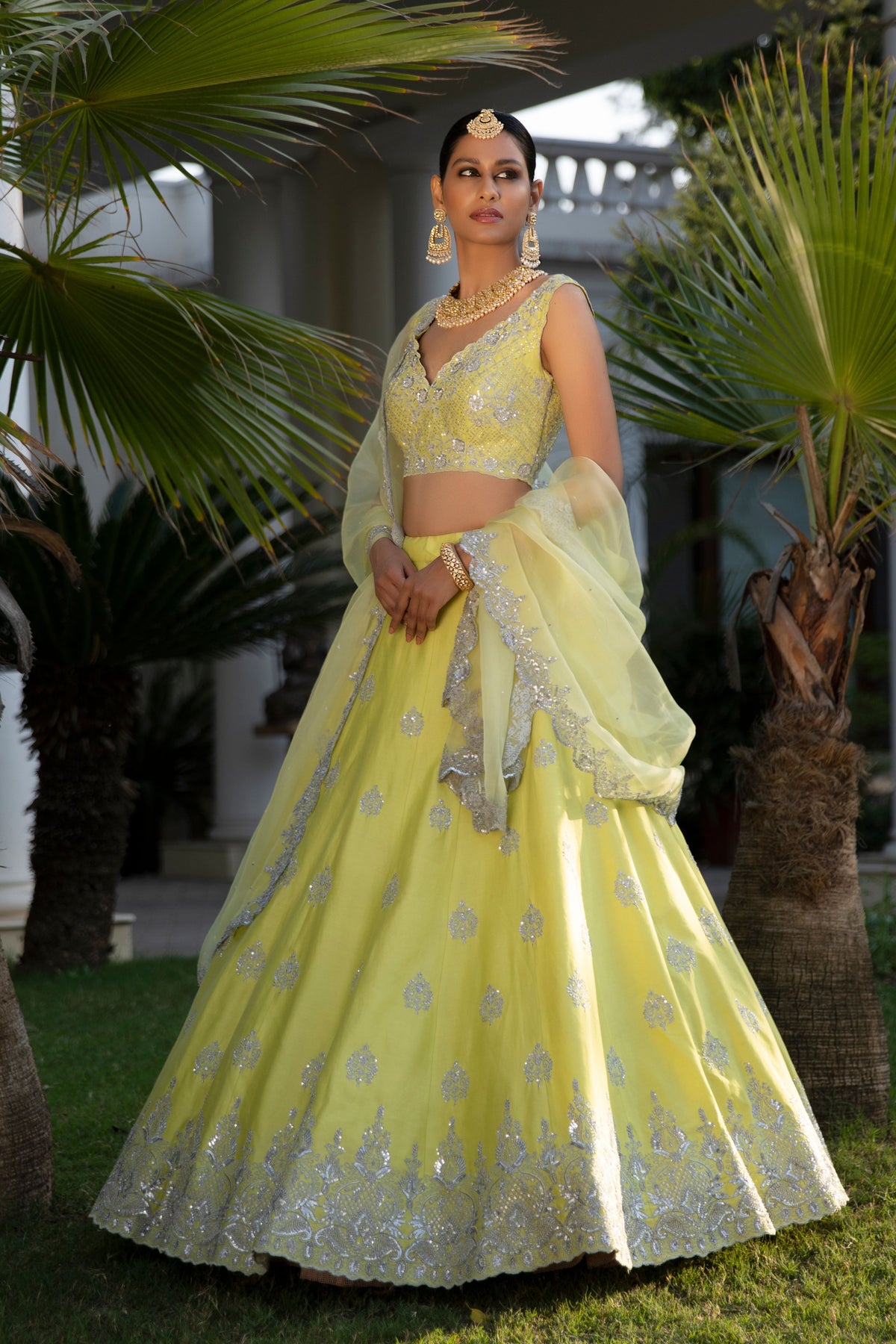 Lime Green Lehenga Set