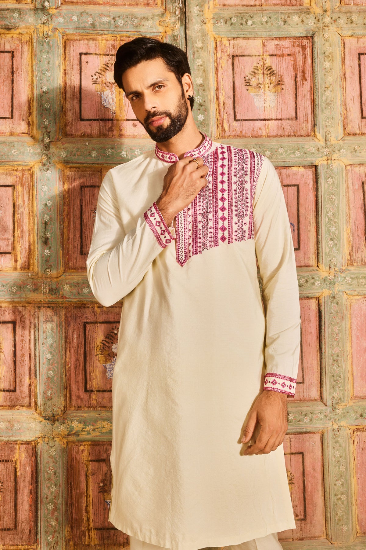 Pastle Yellow Embroidered Kurta Set