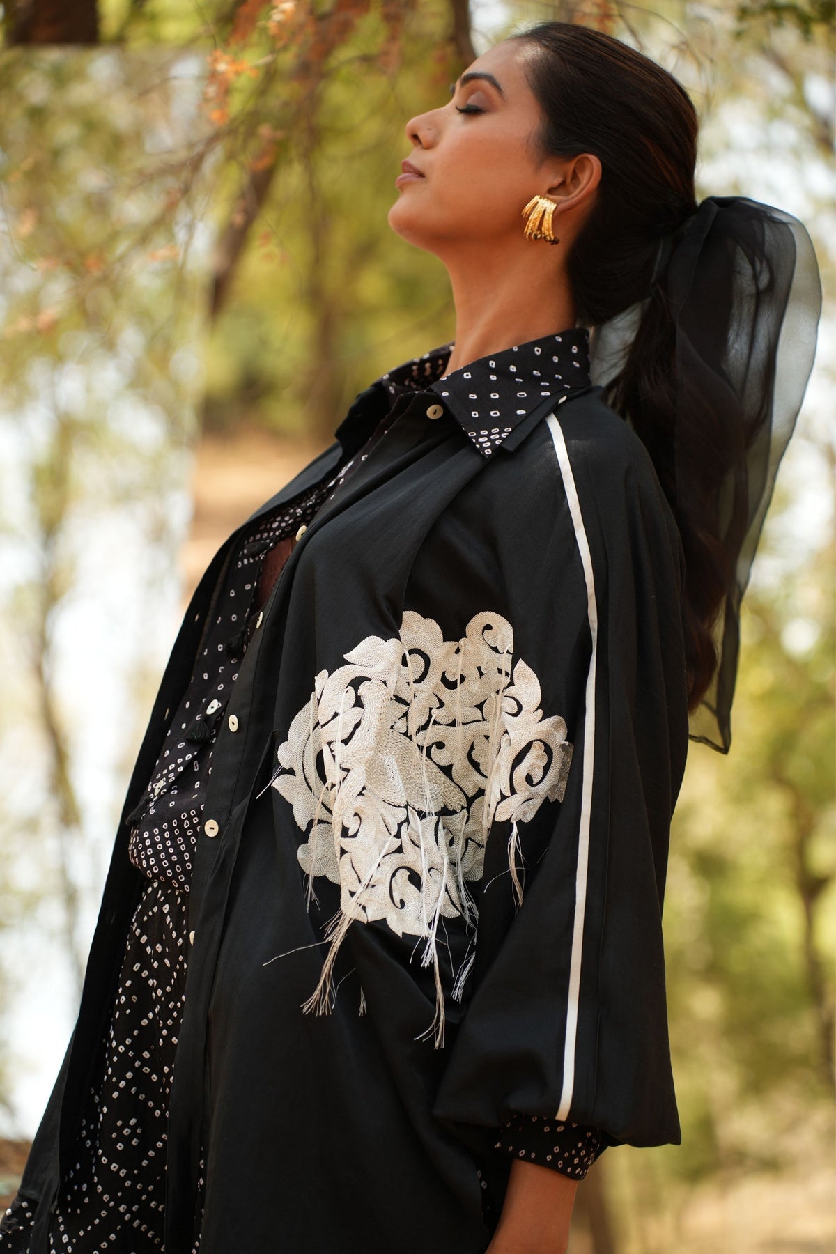 Black Embroidered Shirt