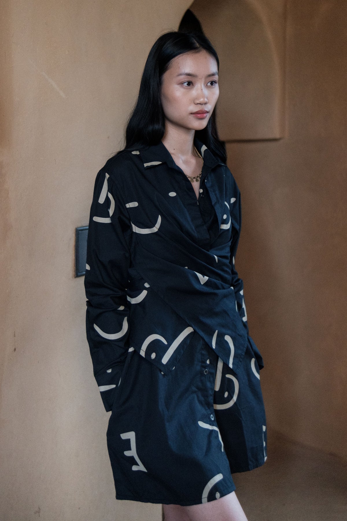 Black Line Seattle Shirt Dress