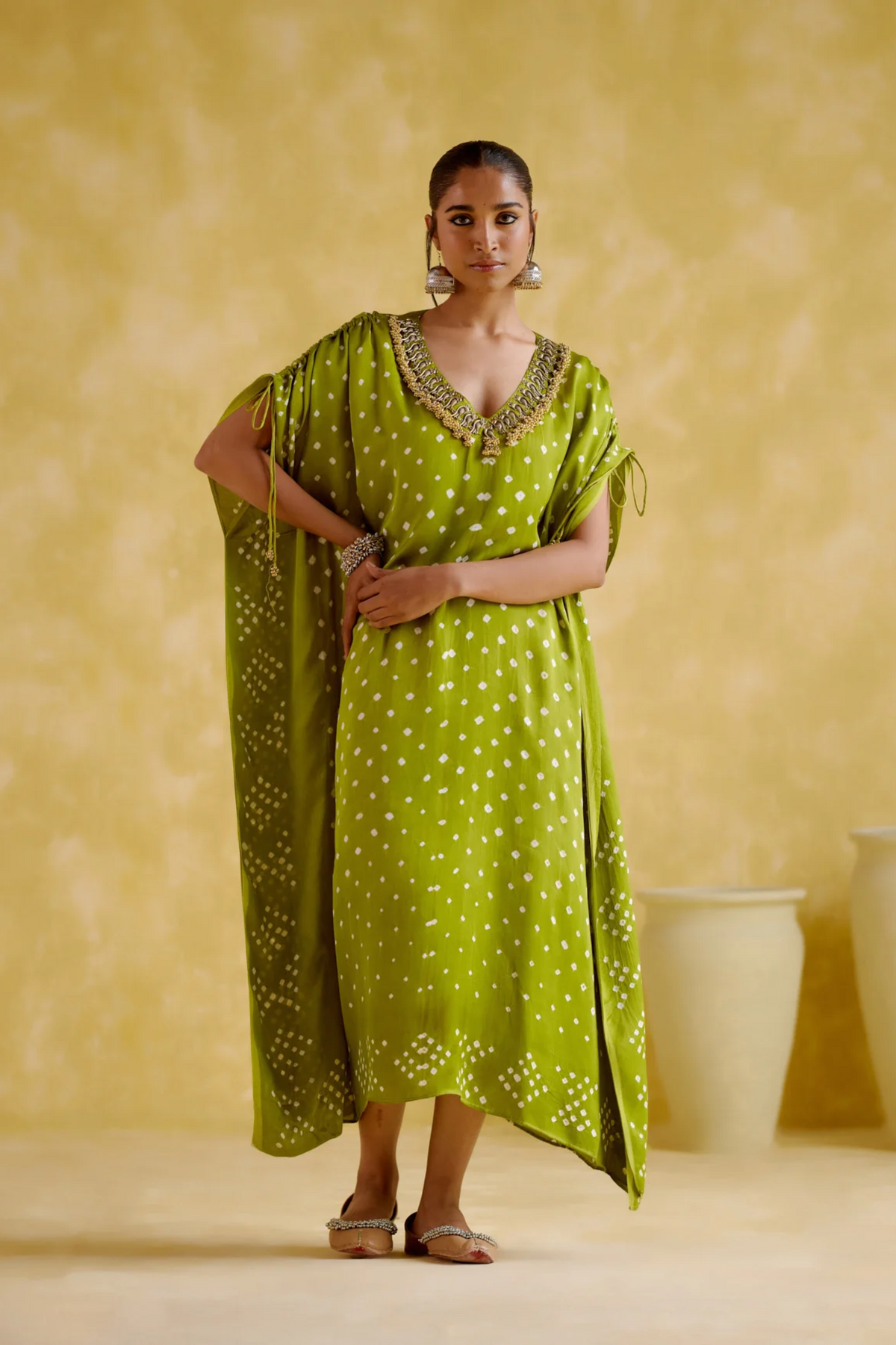 Dakshayani Green Kaftan