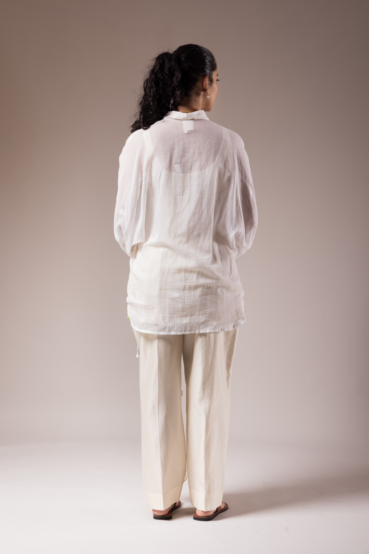 Khadi Shirt With Flared Pants.