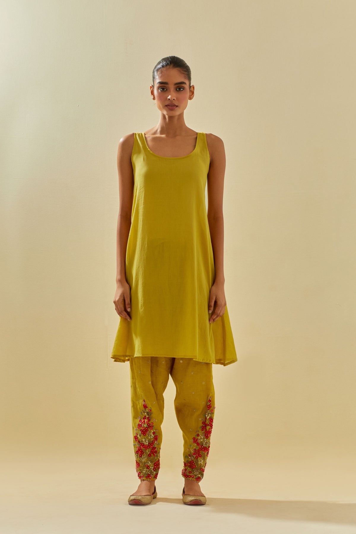 Yellow Short Kurta Set