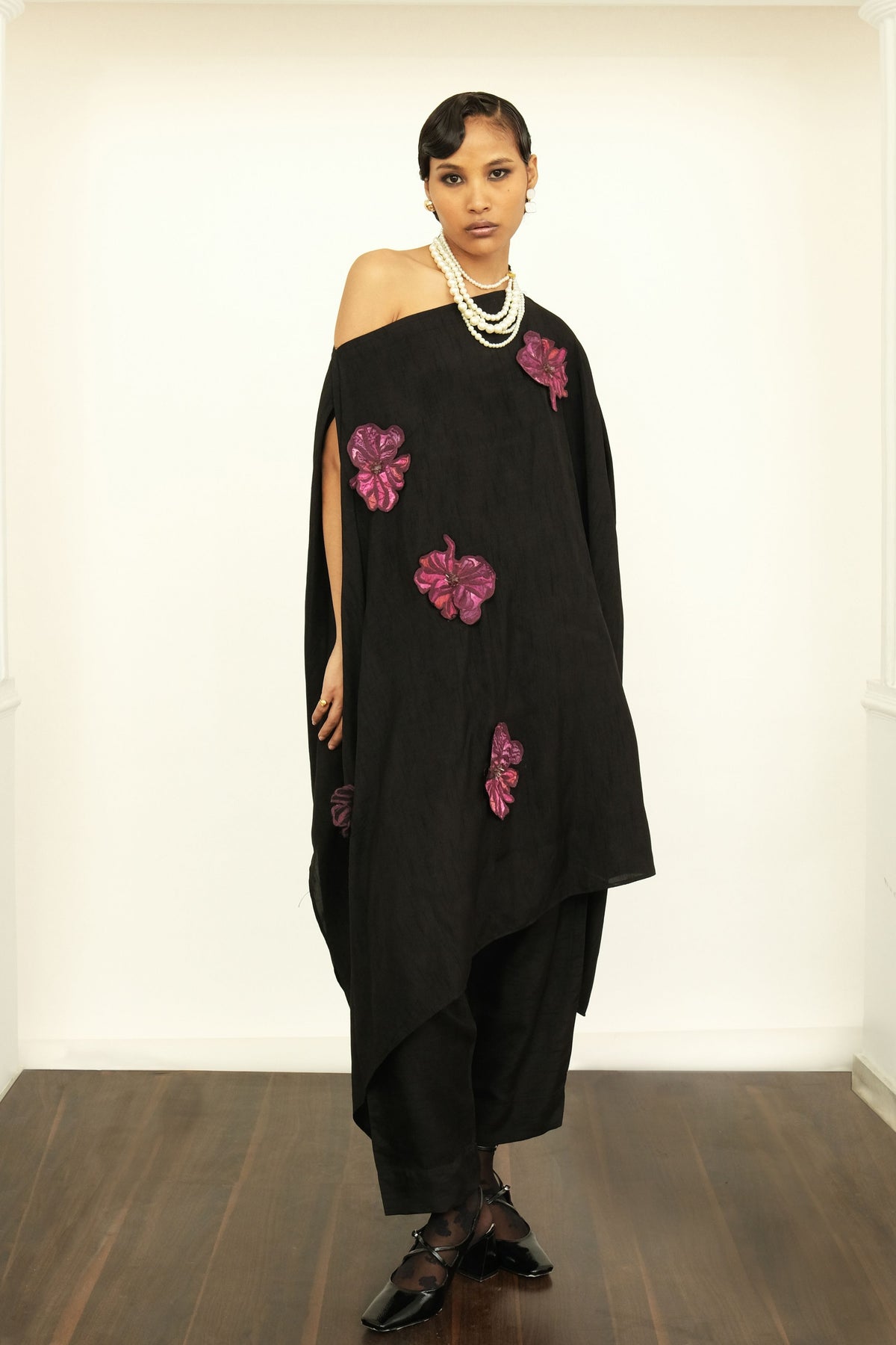 Applique Black Tunic