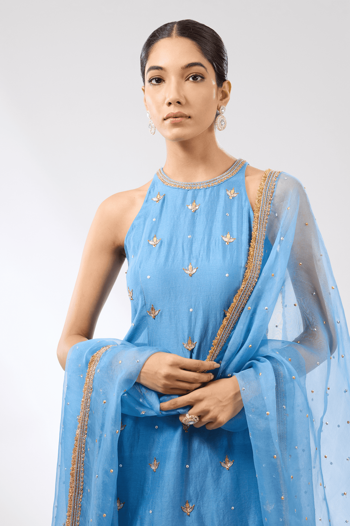 Gota Patti Blue Sharara Set