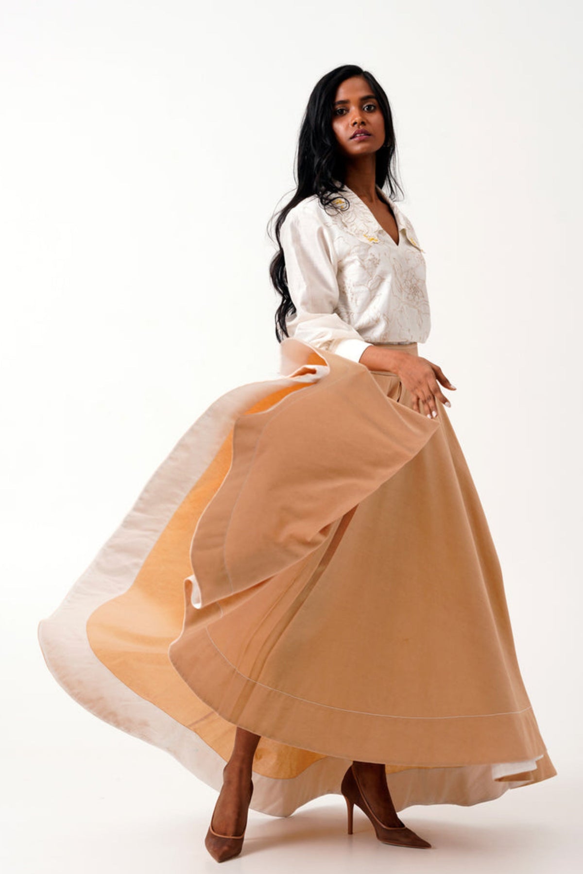 Latte Jena Swirl Skirt Set