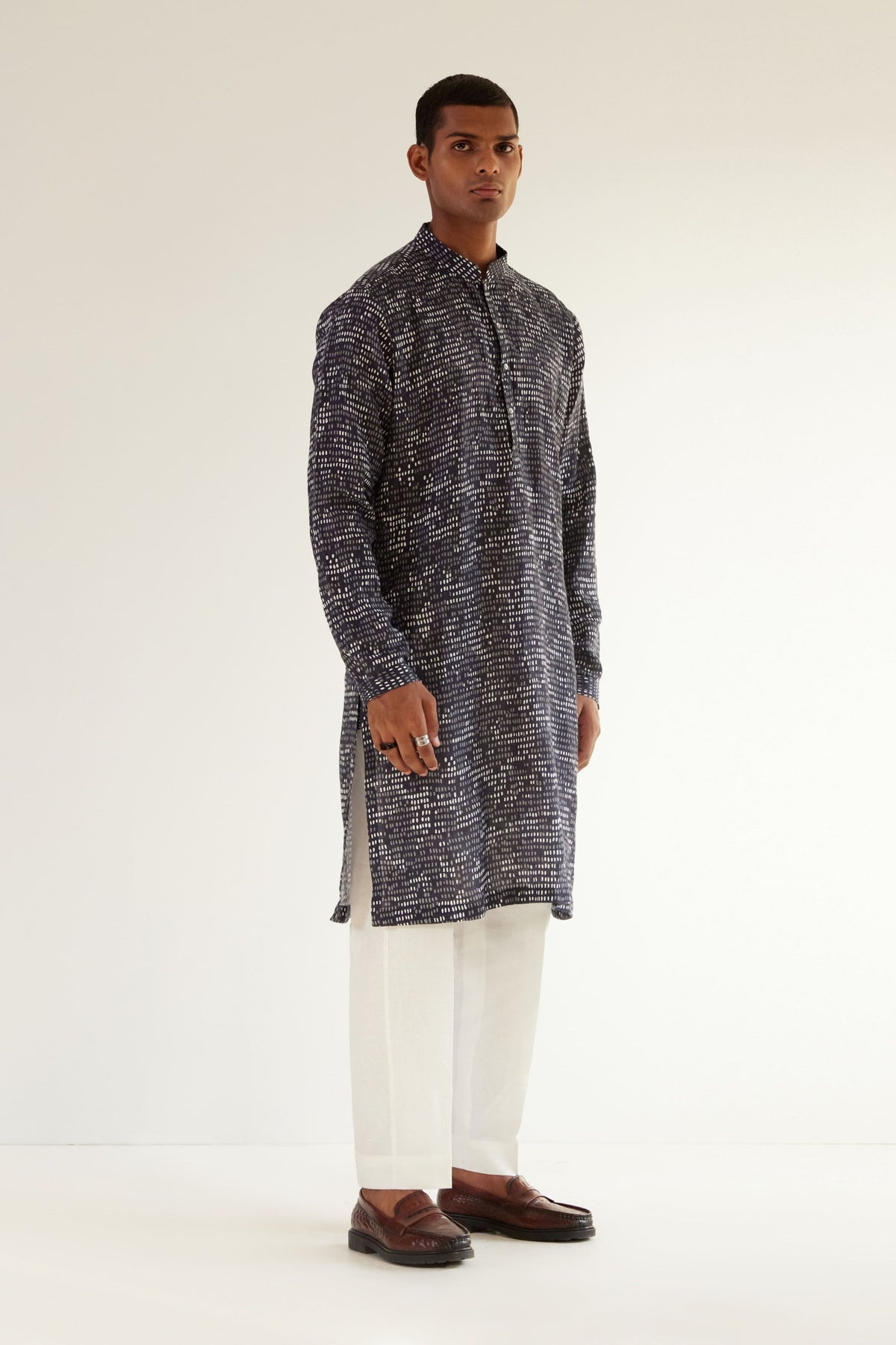 Upscale Camo Block Linen Kurta