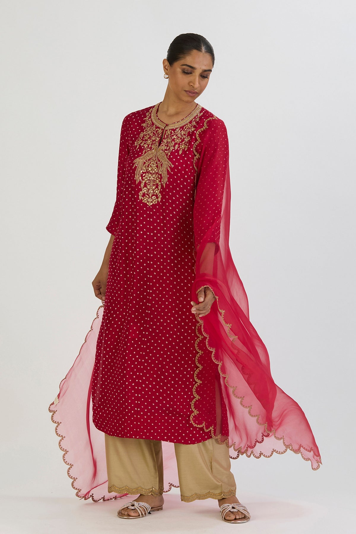 Red Nida Dupatta