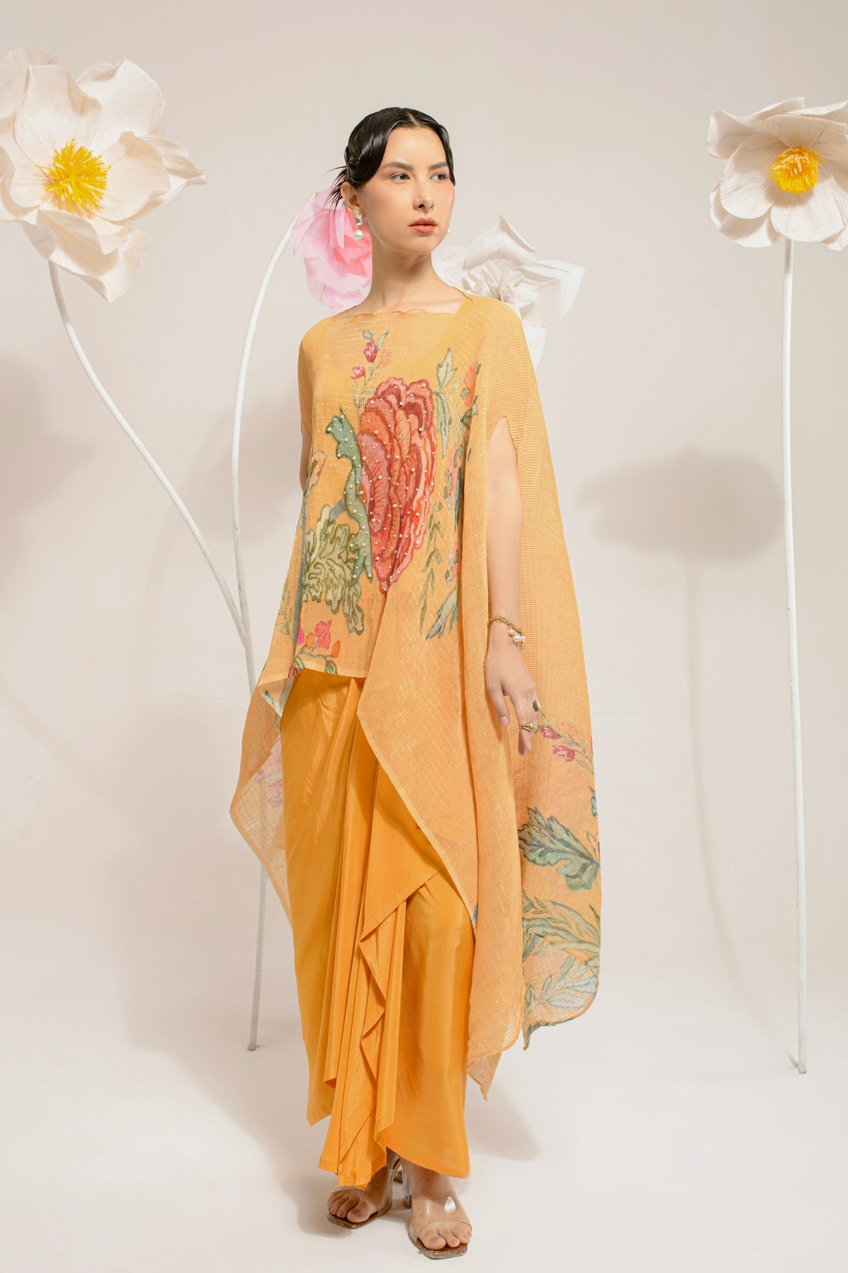 Yellow Hp Kaftan And Dhoti