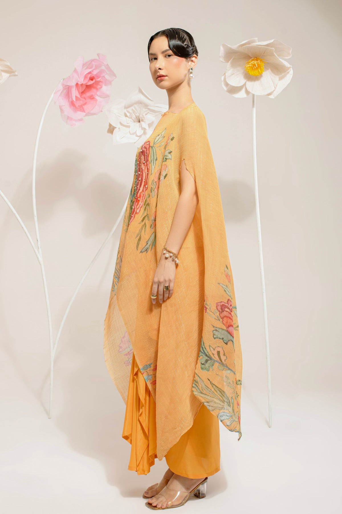 Yellow Hp Kaftan And Dhoti