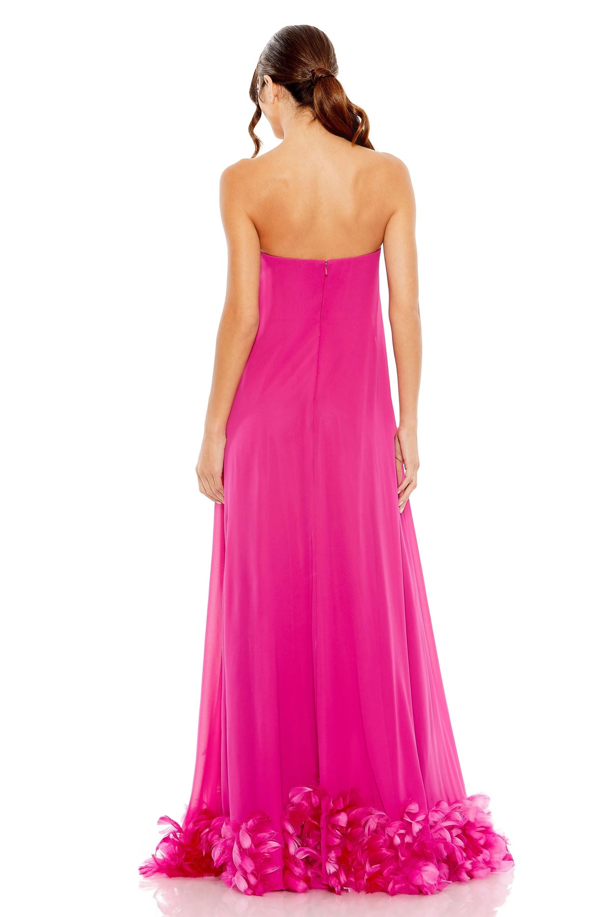 Long Fuchsia Strapless Gown