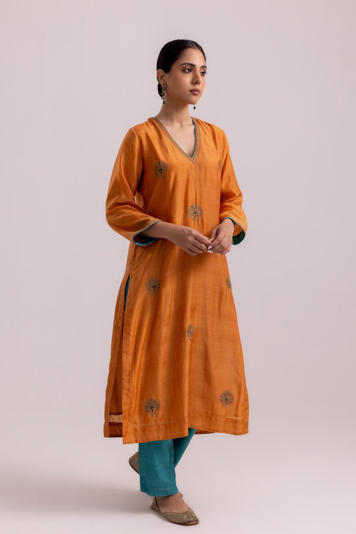 Veena Orange Kurta Set