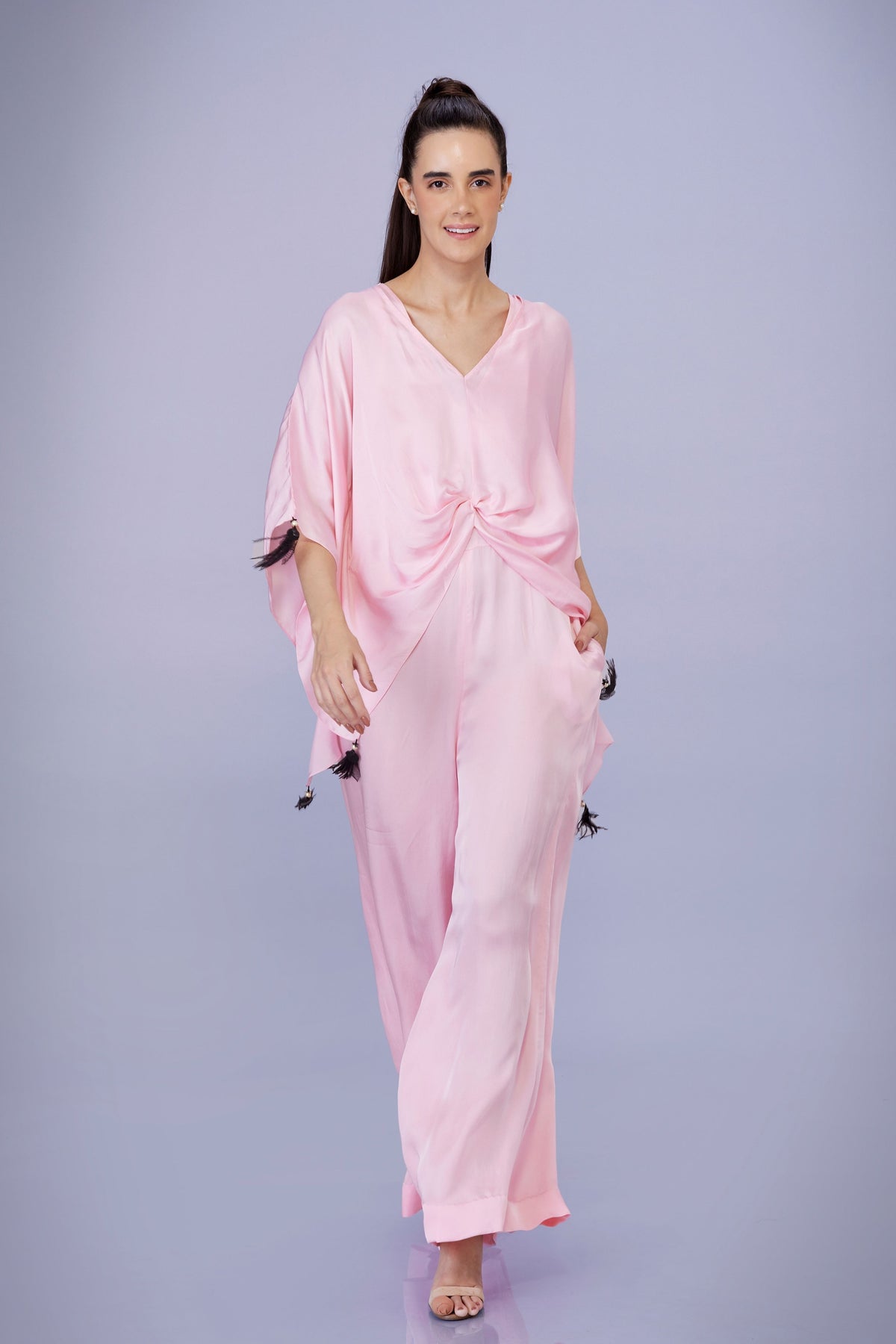 Light Pink Kaftan With Jumpsuit