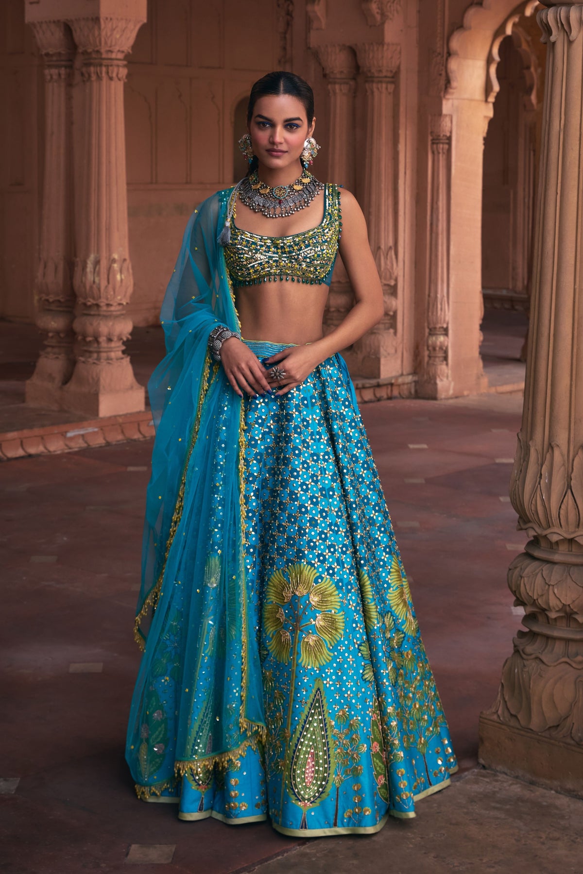 Torquise Lehenga Set