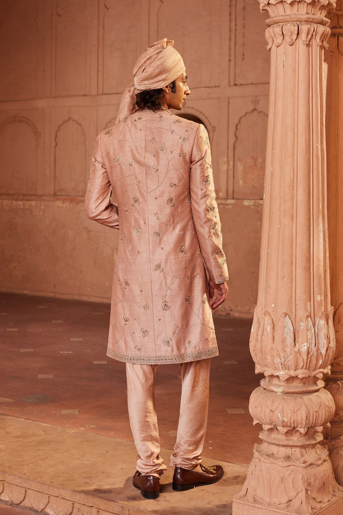 Izaar Silk Sherwani Set