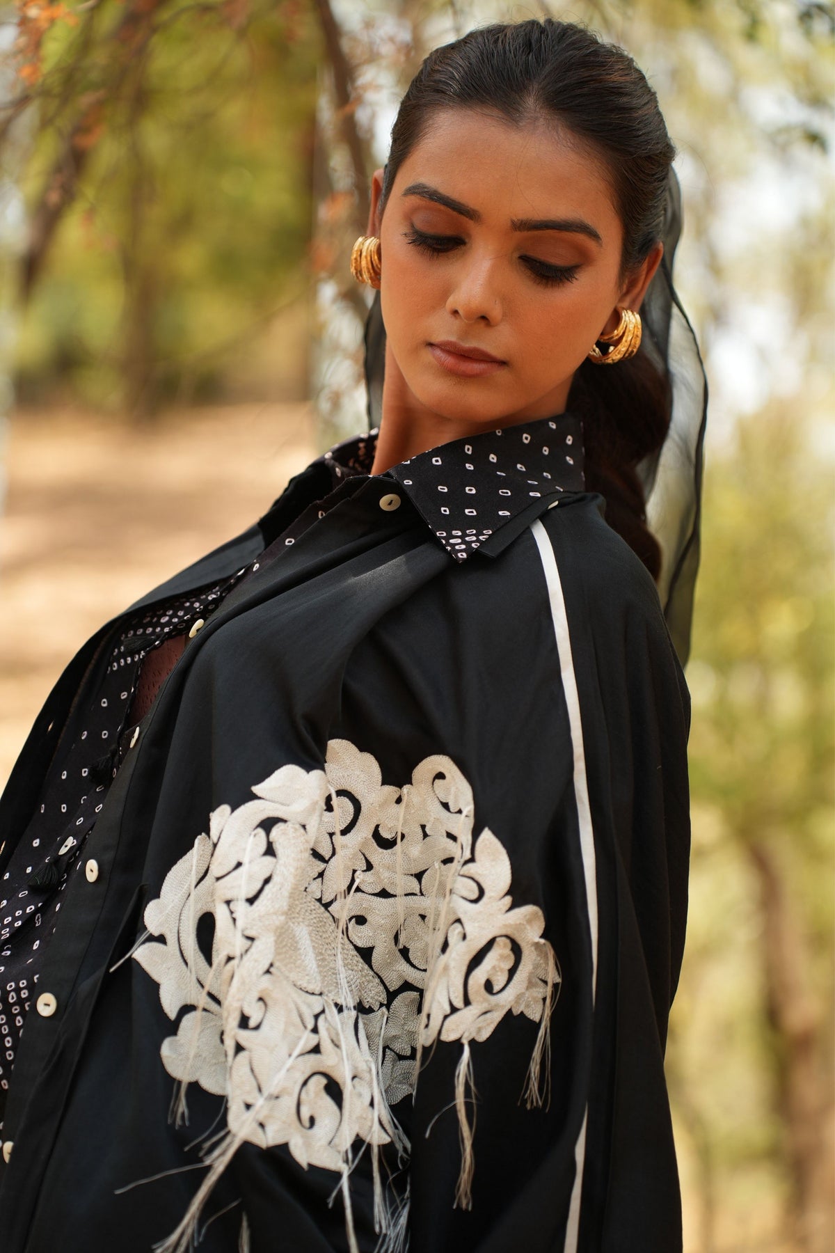 Black Embroidered Shirt