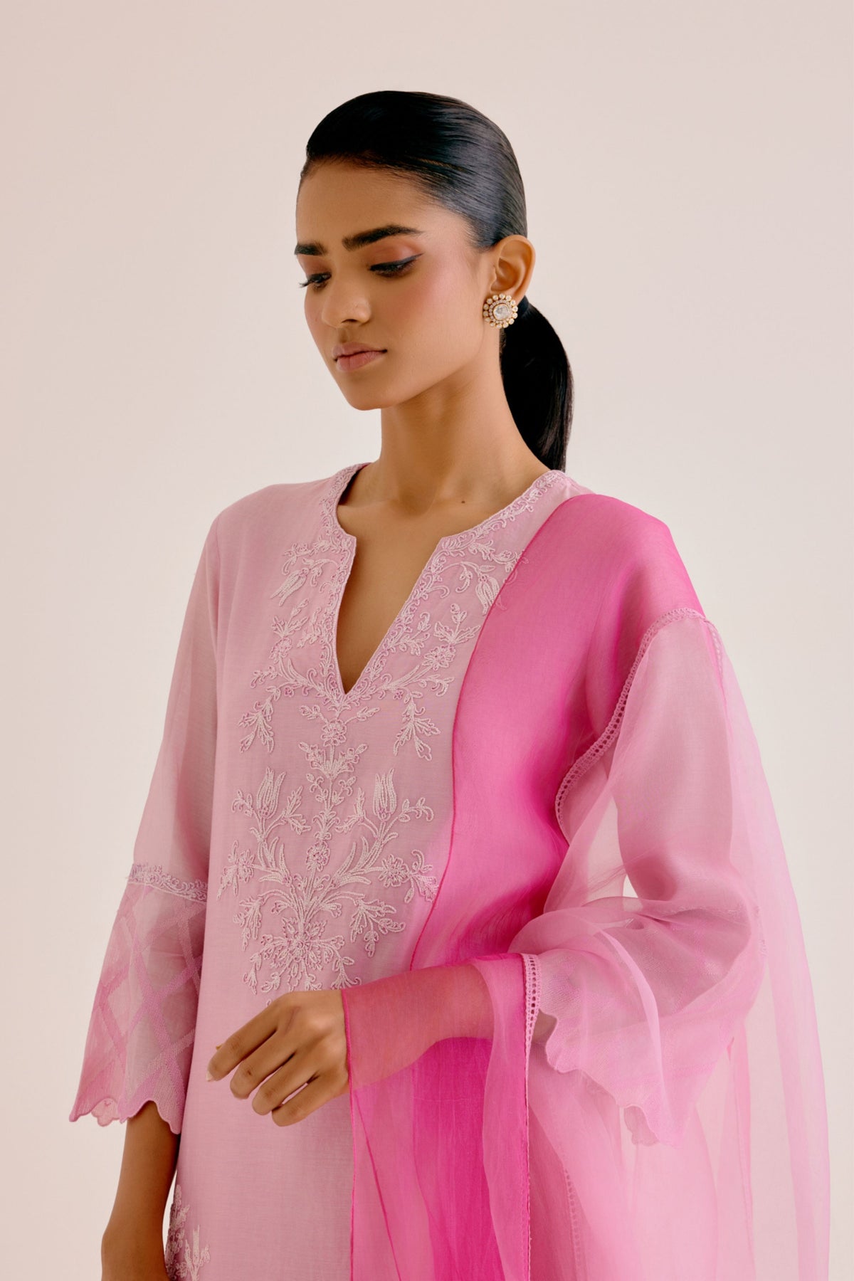 Pink Embroidered Kurta Set