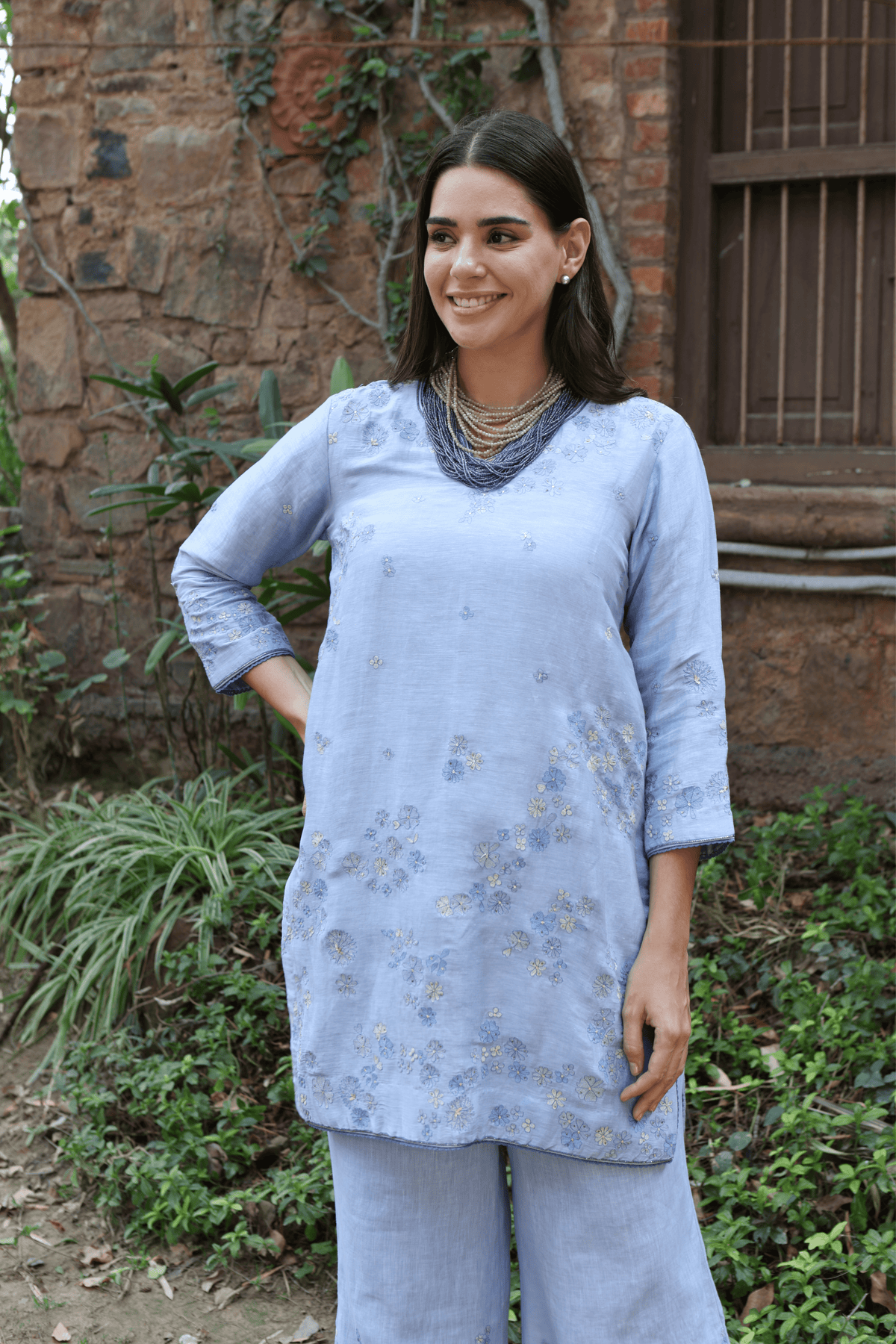 Dusty Blue Kurta And Pant