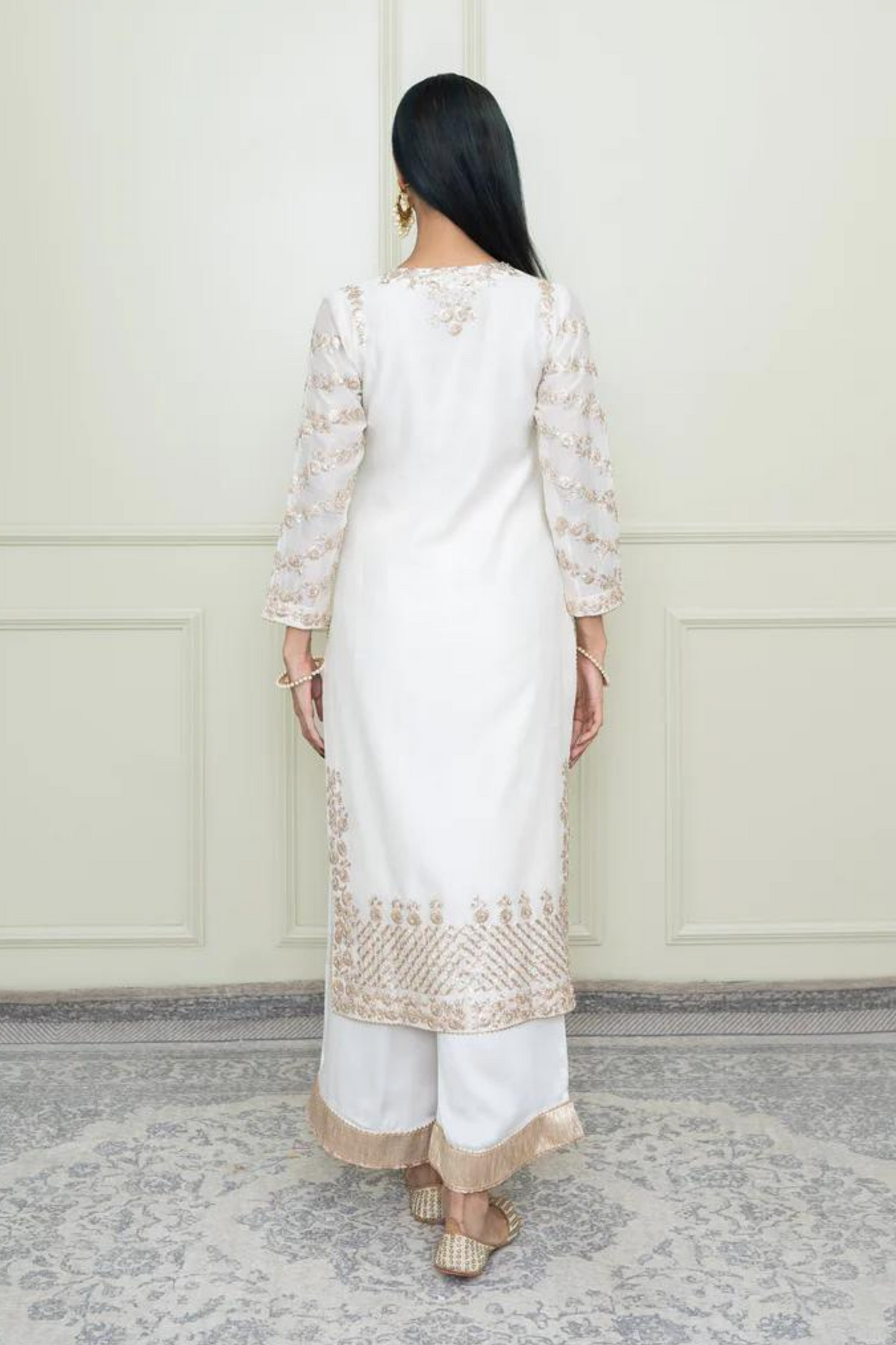 Daisy ivory long kurta set