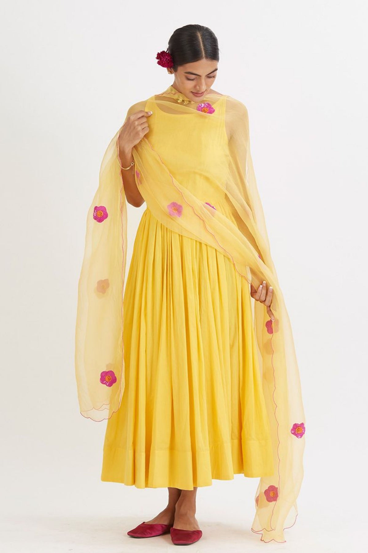 Gul Yellow Anarkali Set