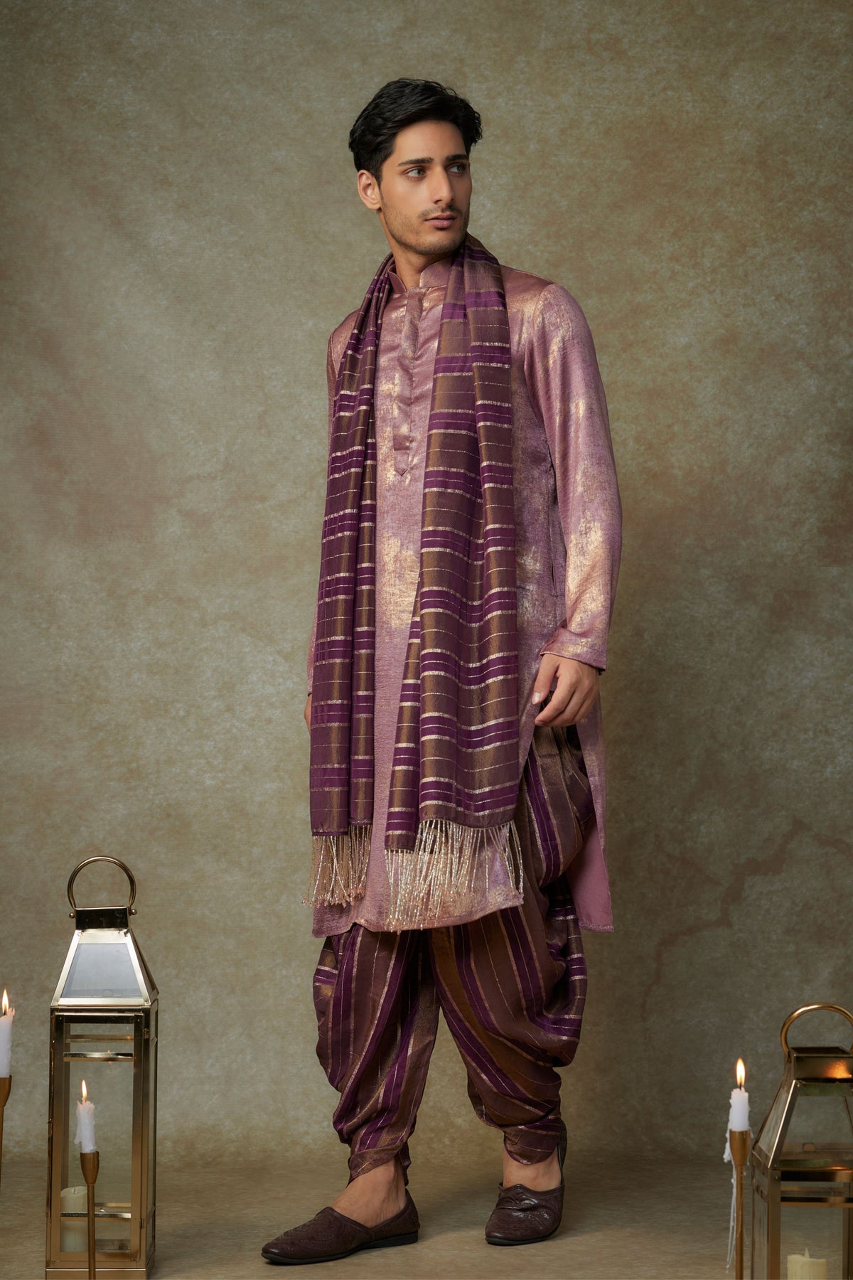 Wine Mens Kurta Set