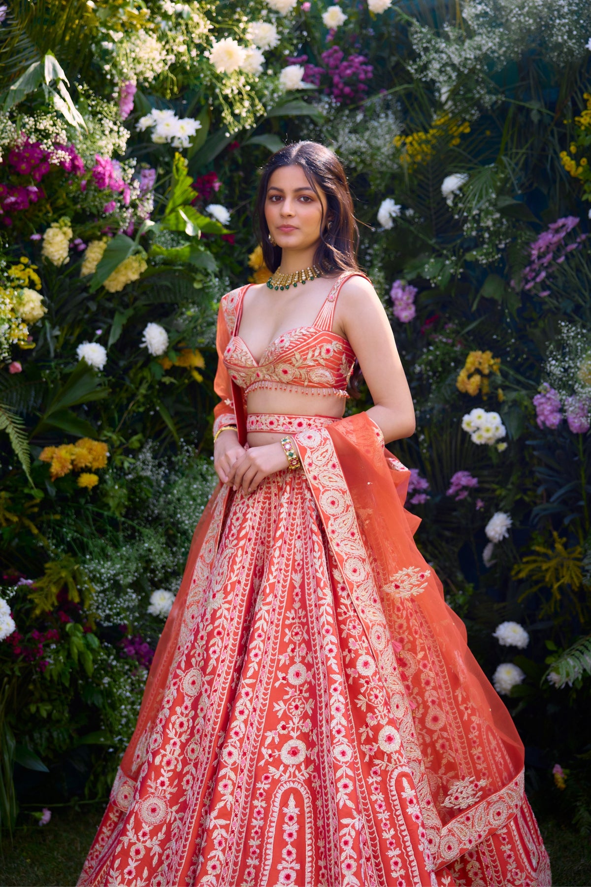 Vermillion Orange Lehenga Set