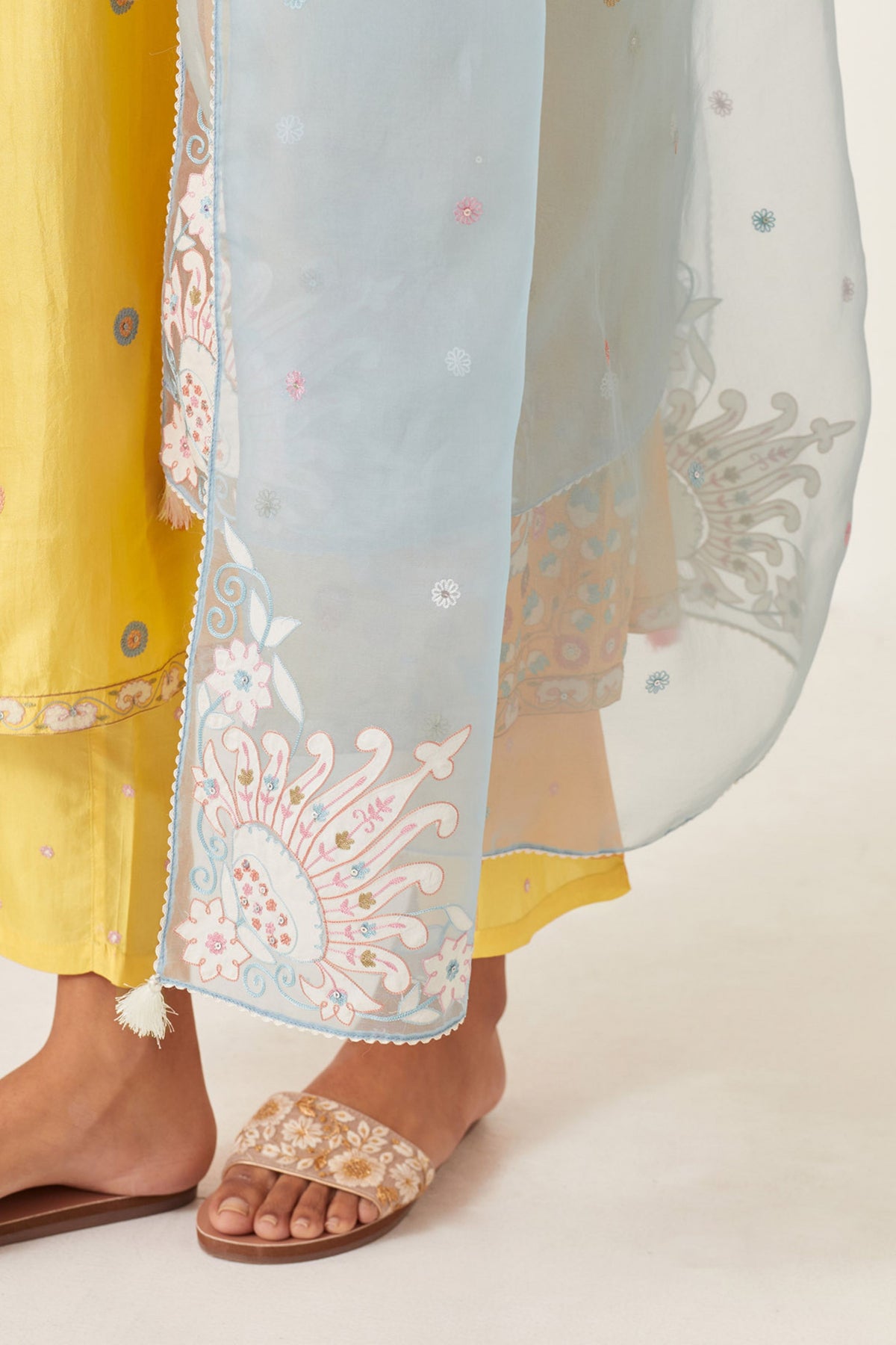 Yellow Silk Kurta Dress Set