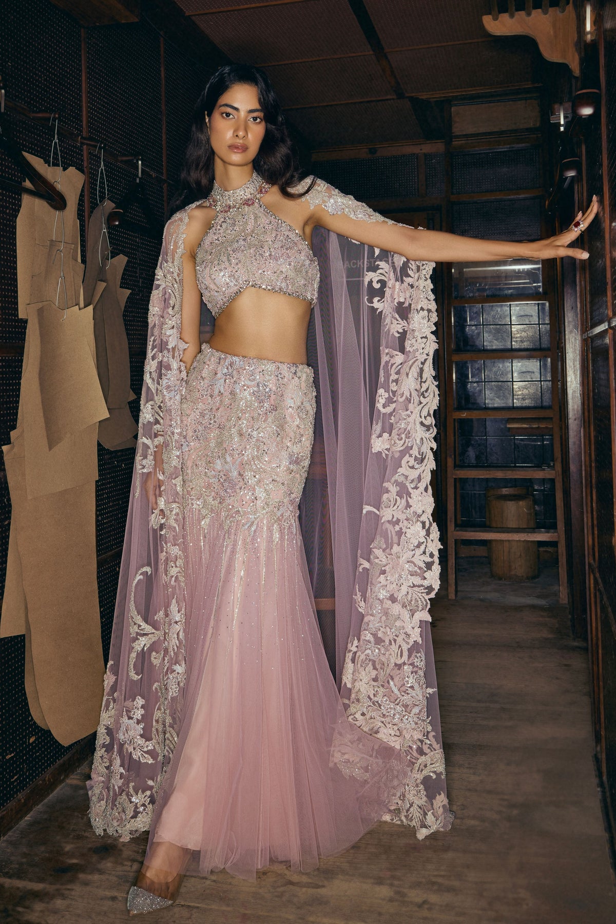 Salmon Pink Lehenga Set