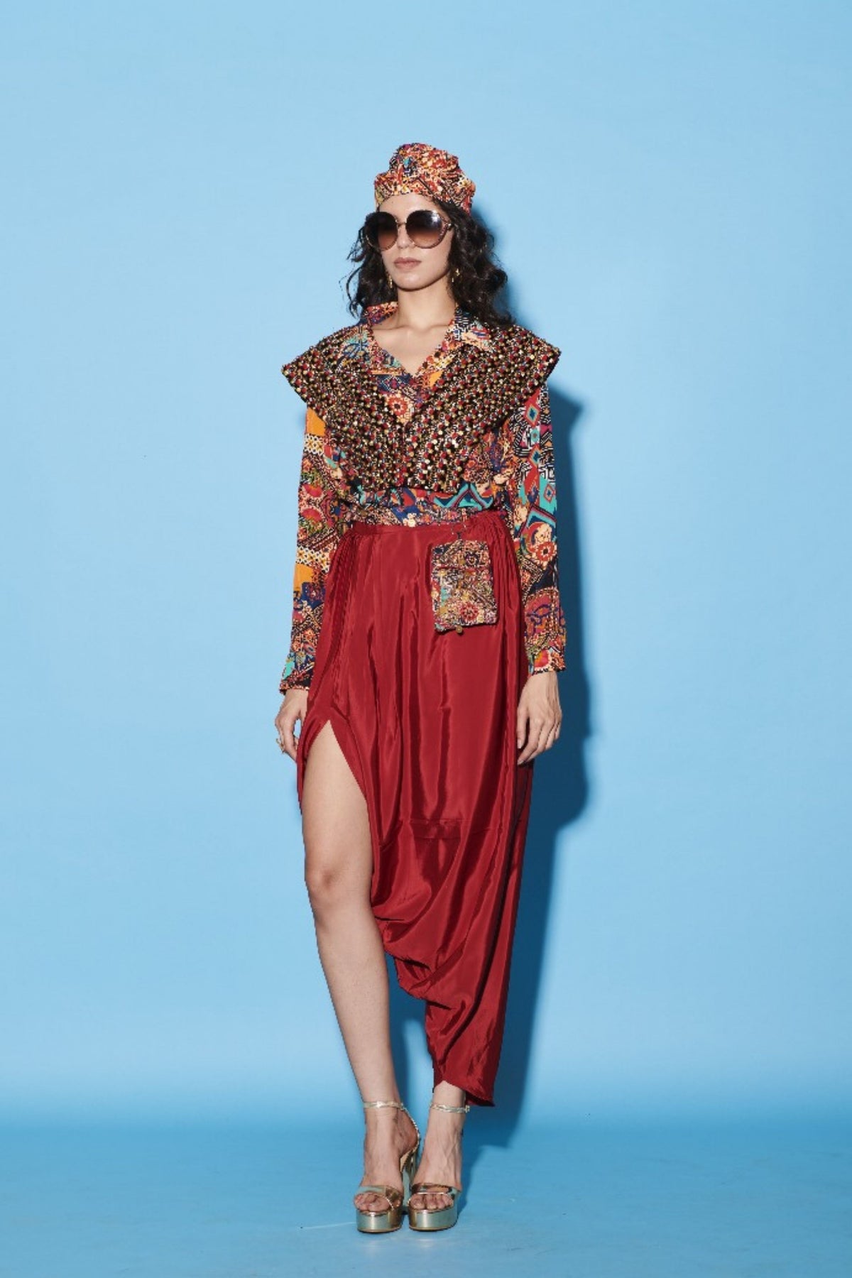 Embroidered Salli V Top