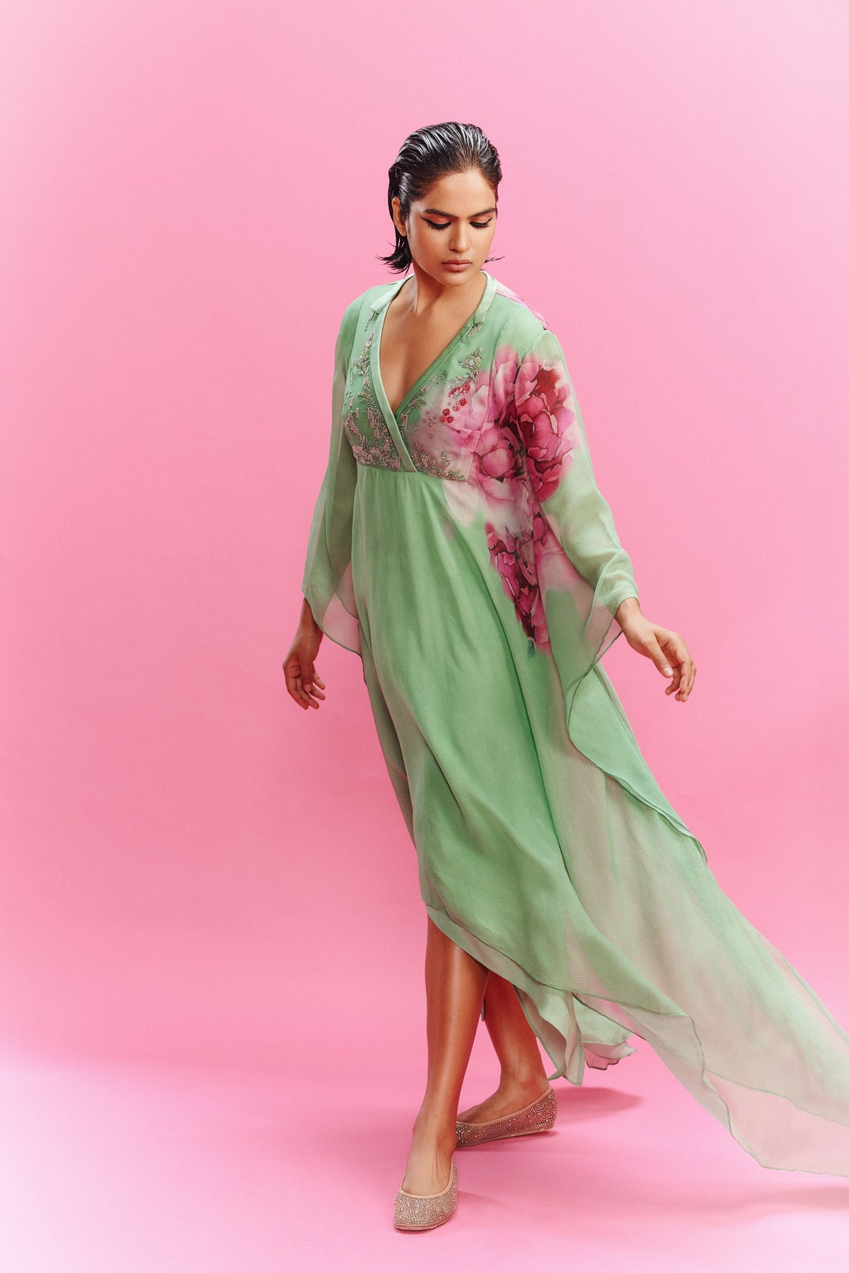 Eraya Mint Green  Kaftan